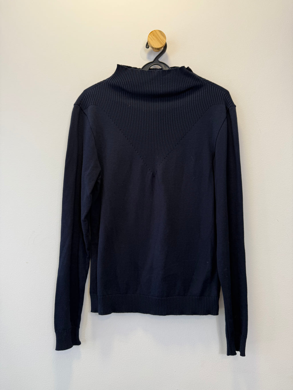 Suéter Tricot Marinho Gola Canelada