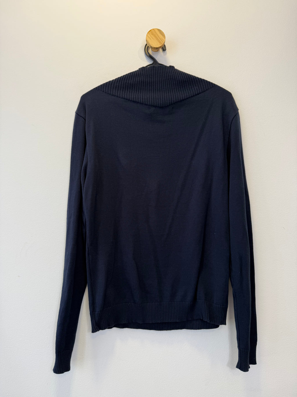 Suéter Tricot Marinho Gola Canelada