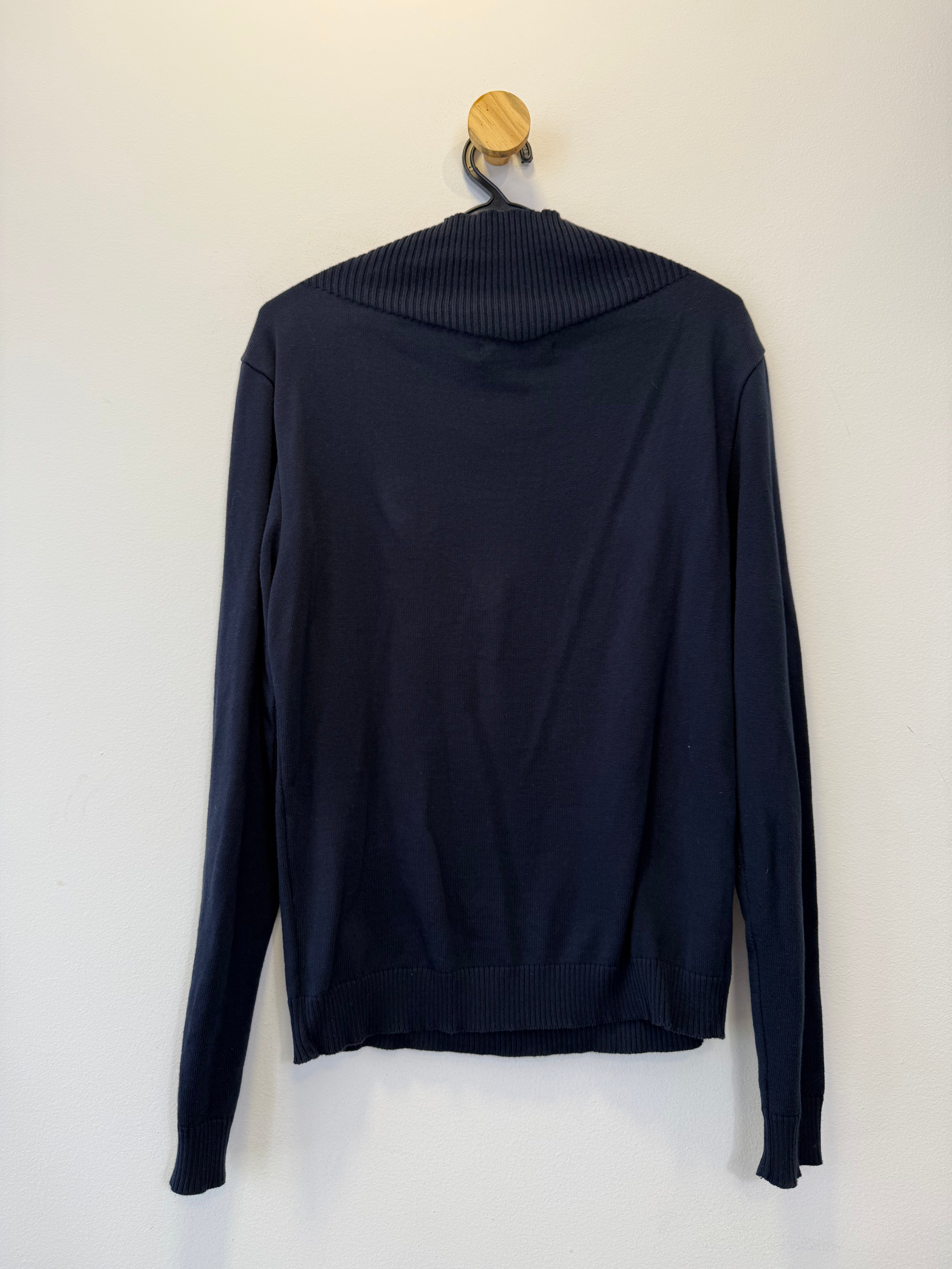 Suéter Tricot Marinho Gola Canelada