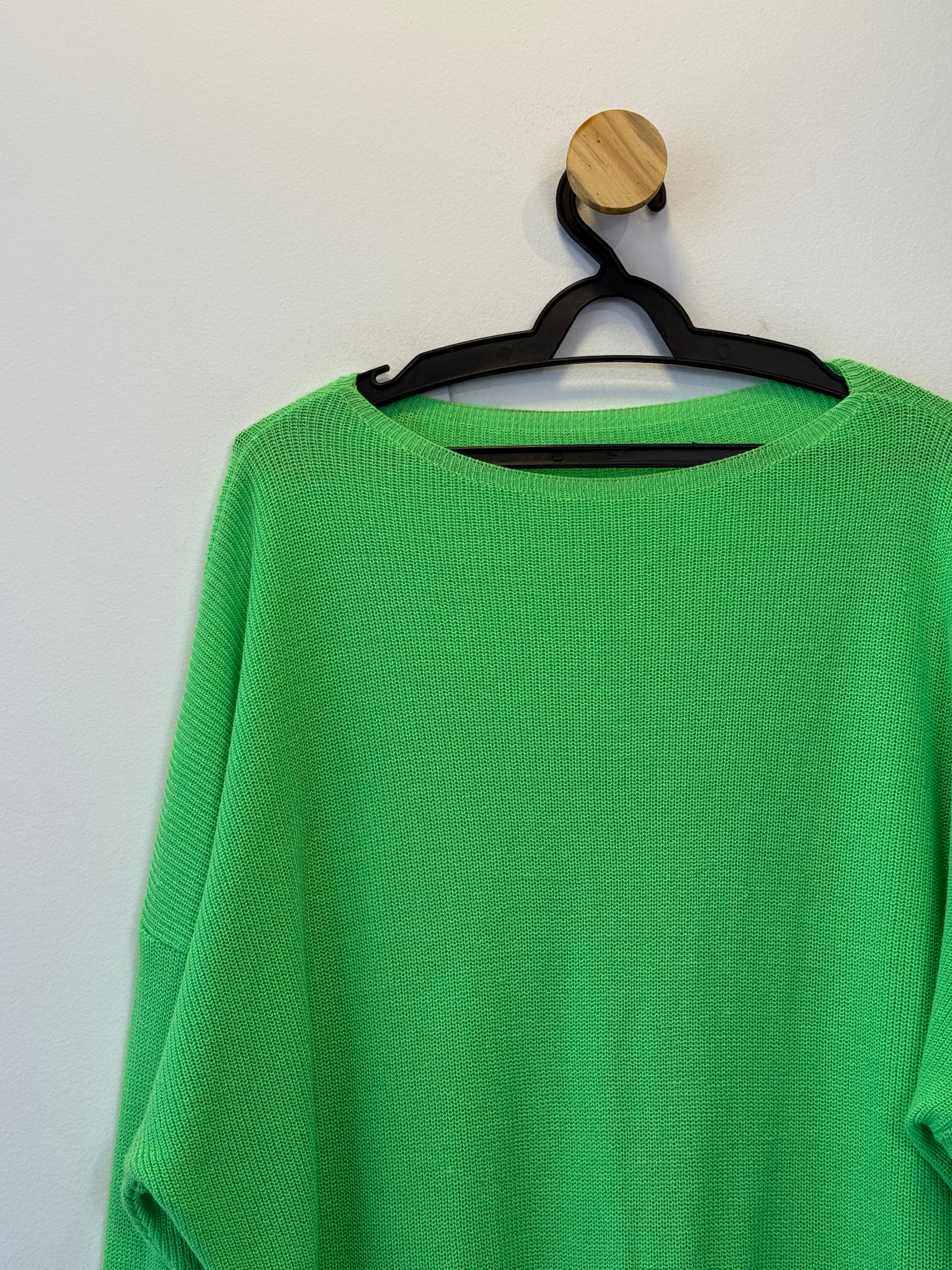Suéter Tricot Verde Neon