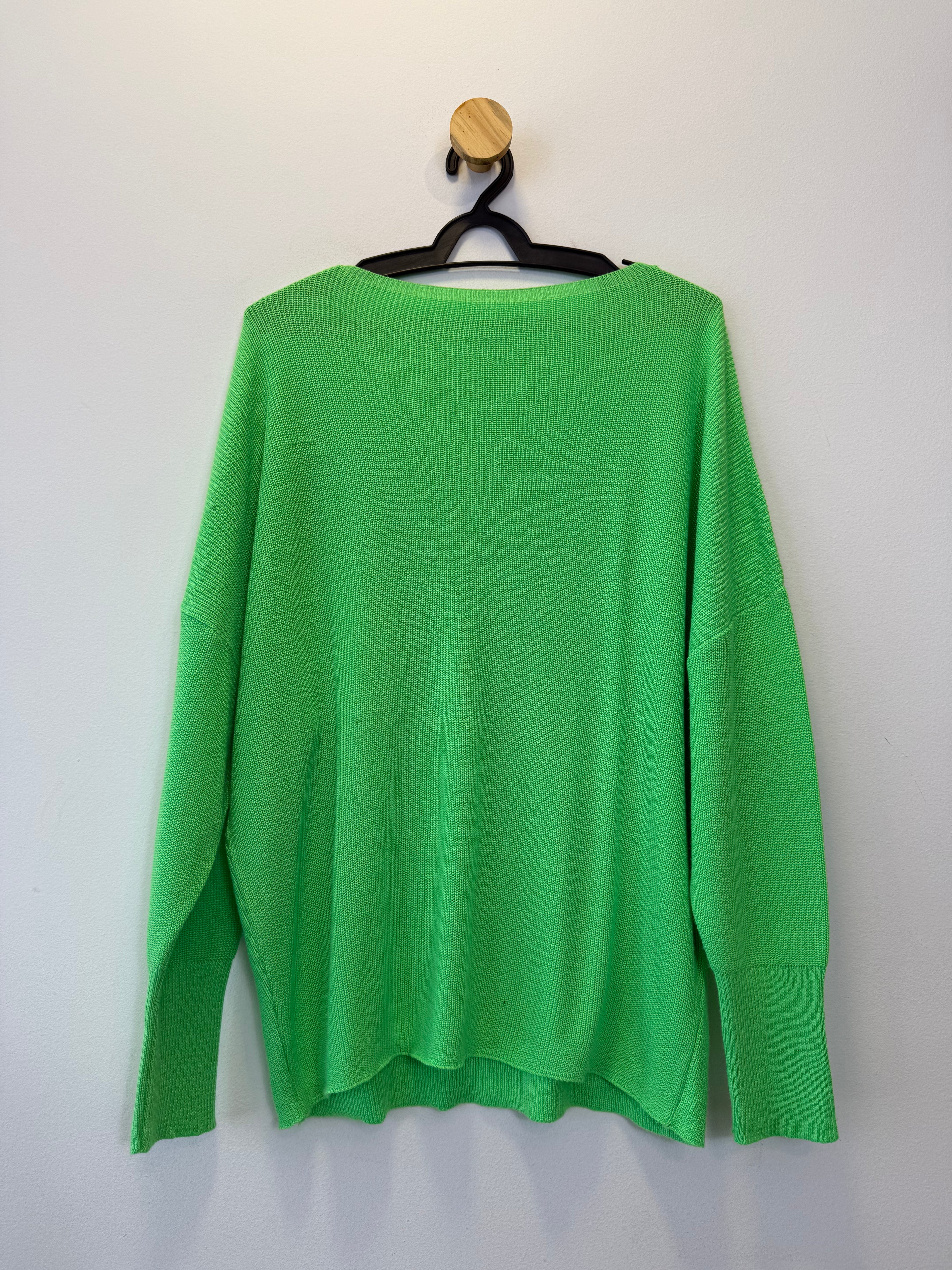 Suéter Tricot Verde Neon