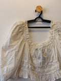 Cropped Off White com Poá Amarelo Manteiga