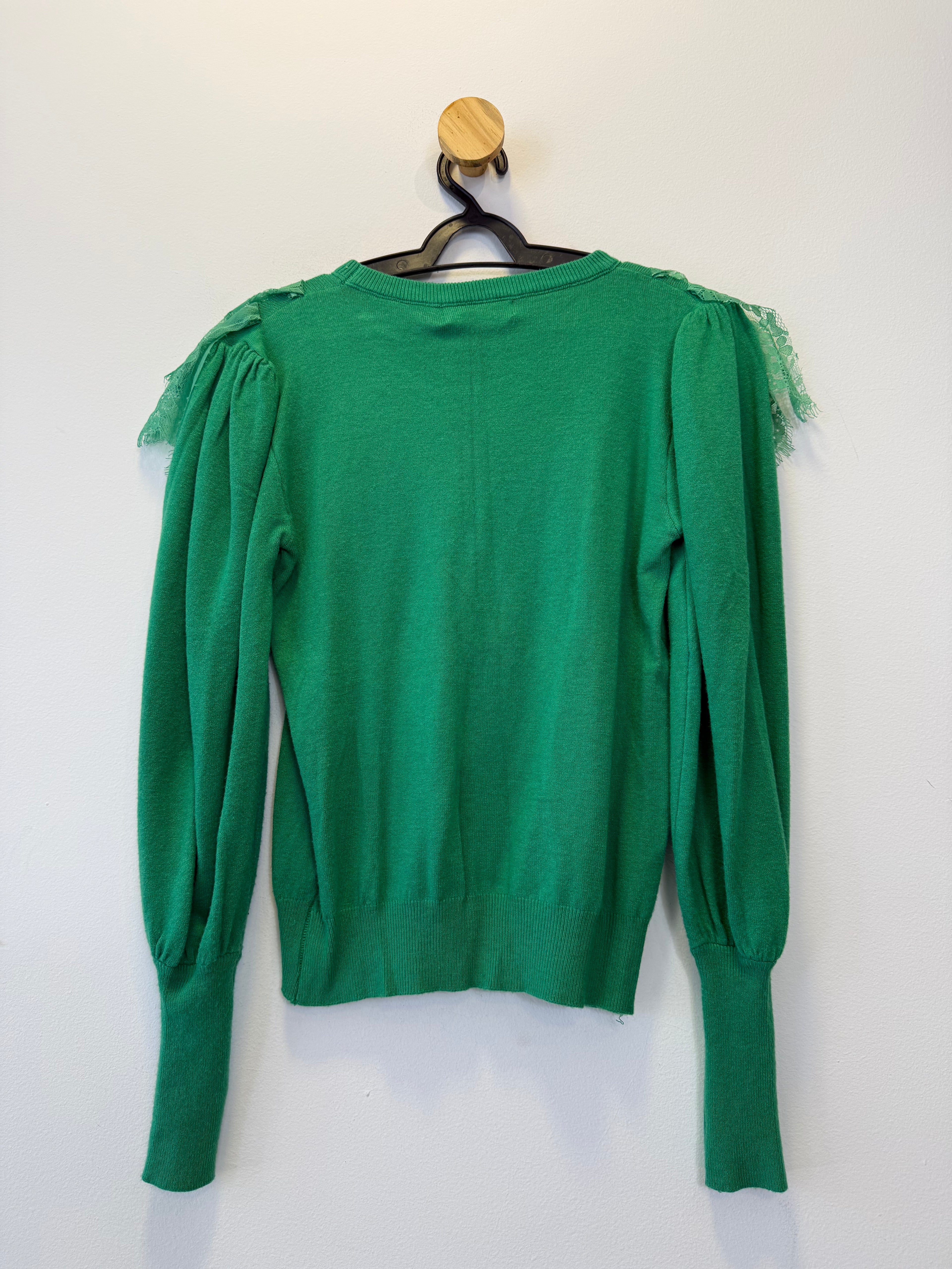 Suéter Tricot Babado em Renda