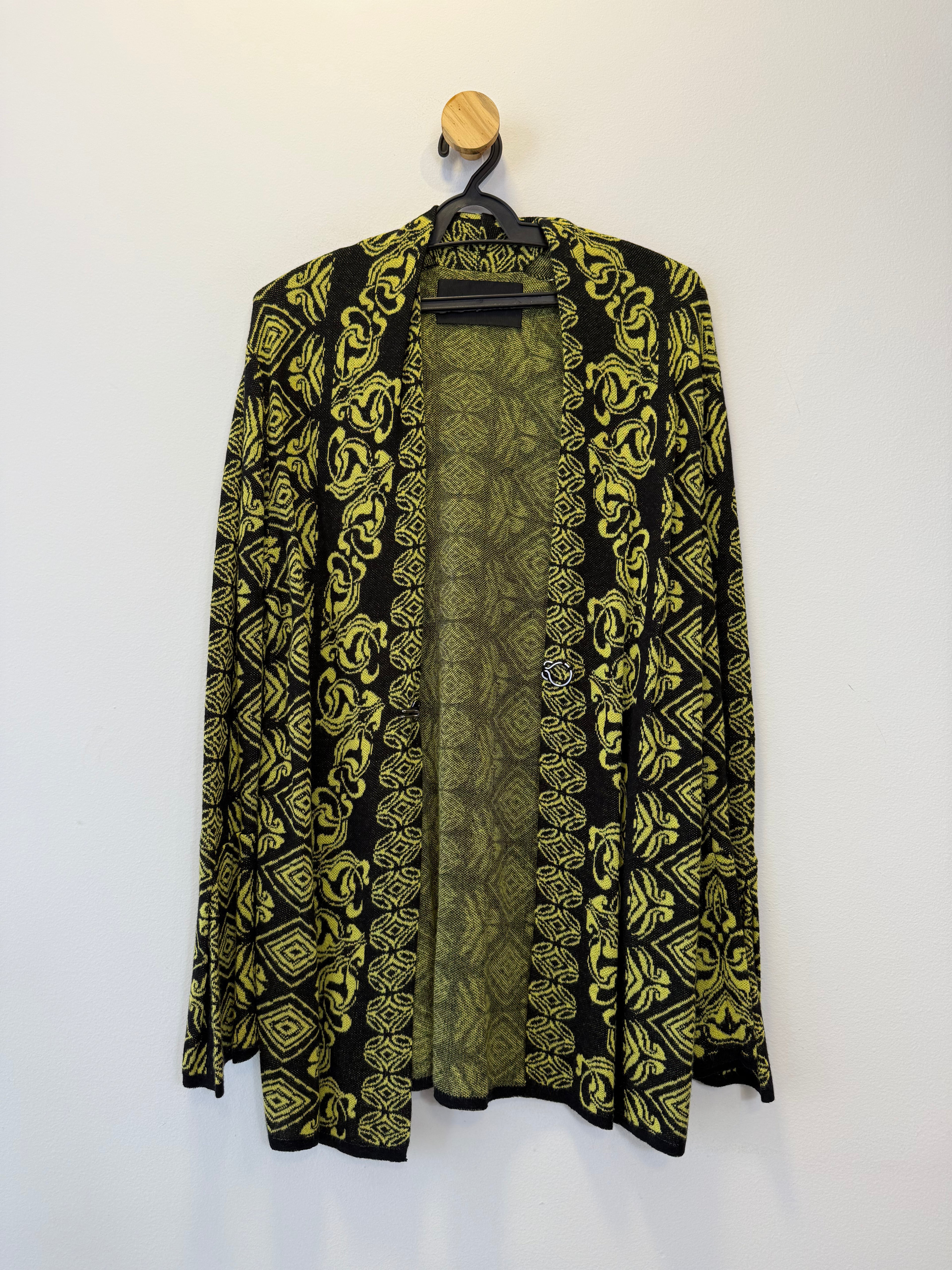 Kimono em Tricot Amarelo e Preto