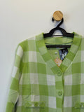 Cardigan Tricot Xadrez Verde