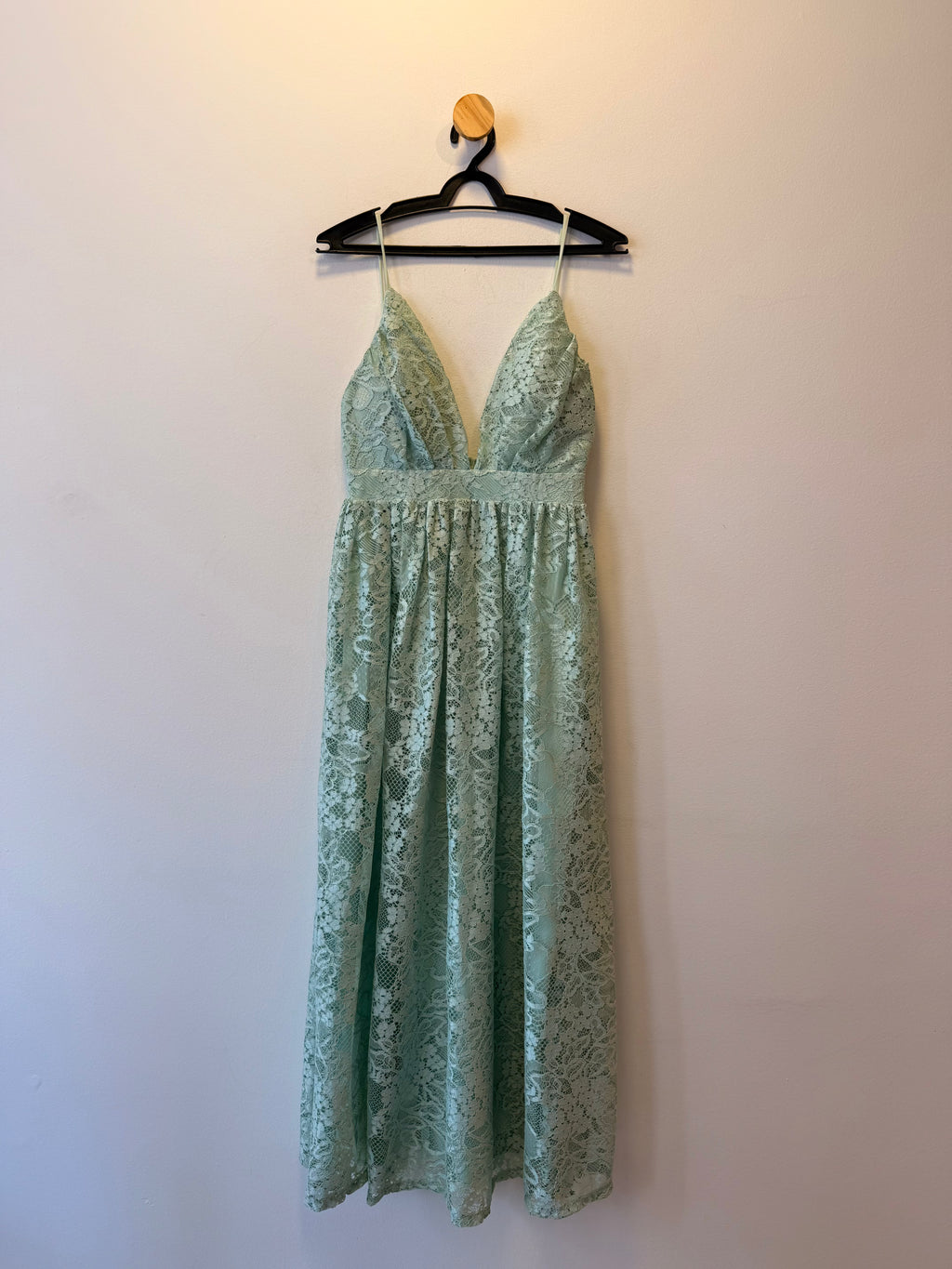 Vestido Longo Verde em Renda