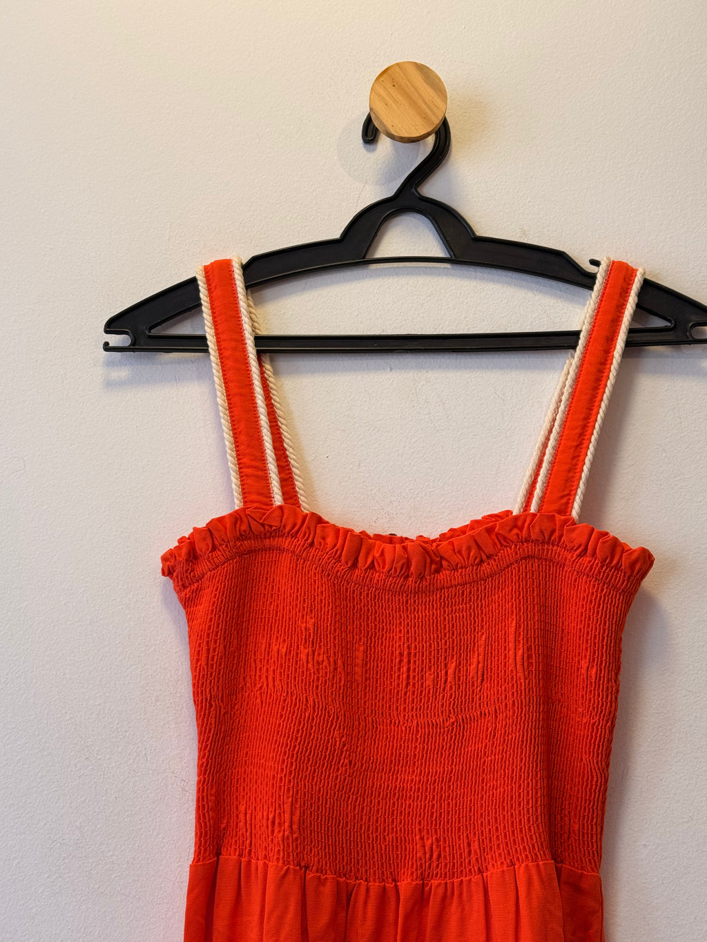 Vestido Longo Laranja com Busto Franzido