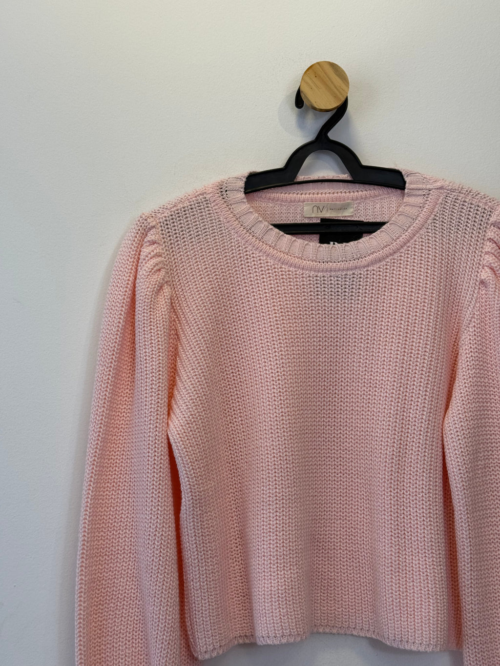 Suéter Tricot Manga Princesa Rosa Bebê