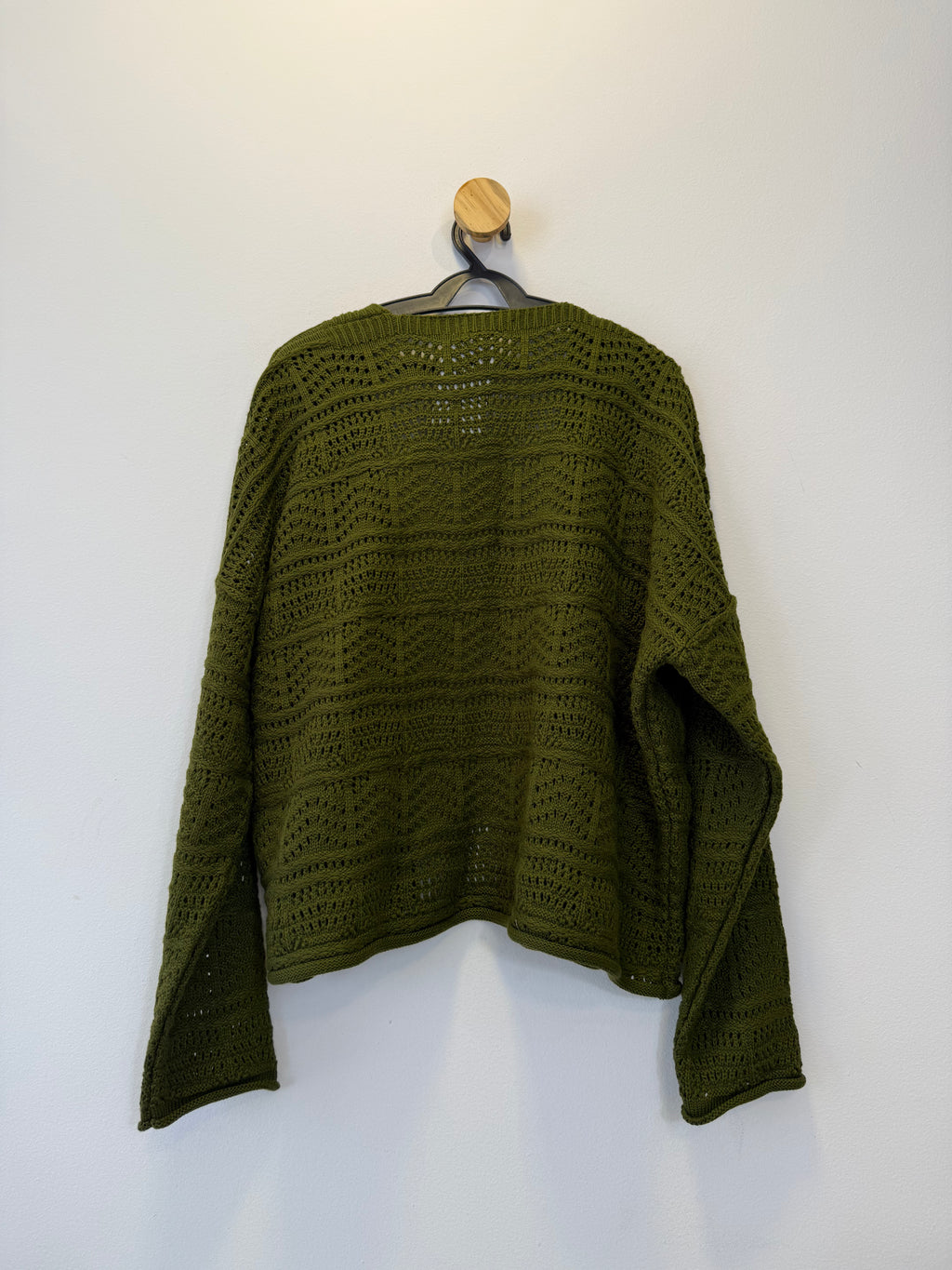 Cardigan Tricot Verde Musgo