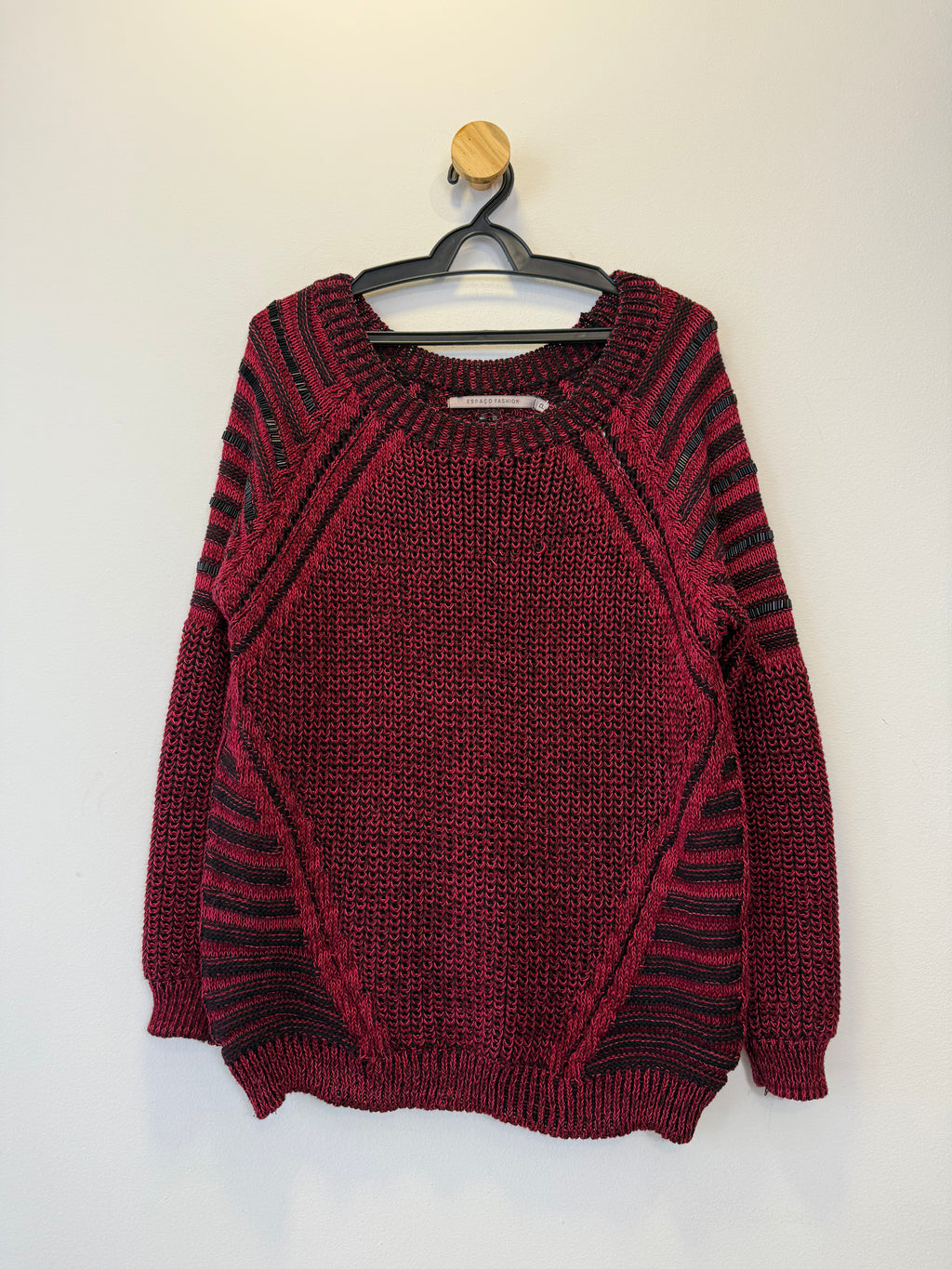 Tricot Vermelho e Preto