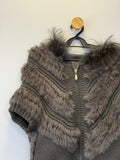 Colete Tricot e Pele Cinza