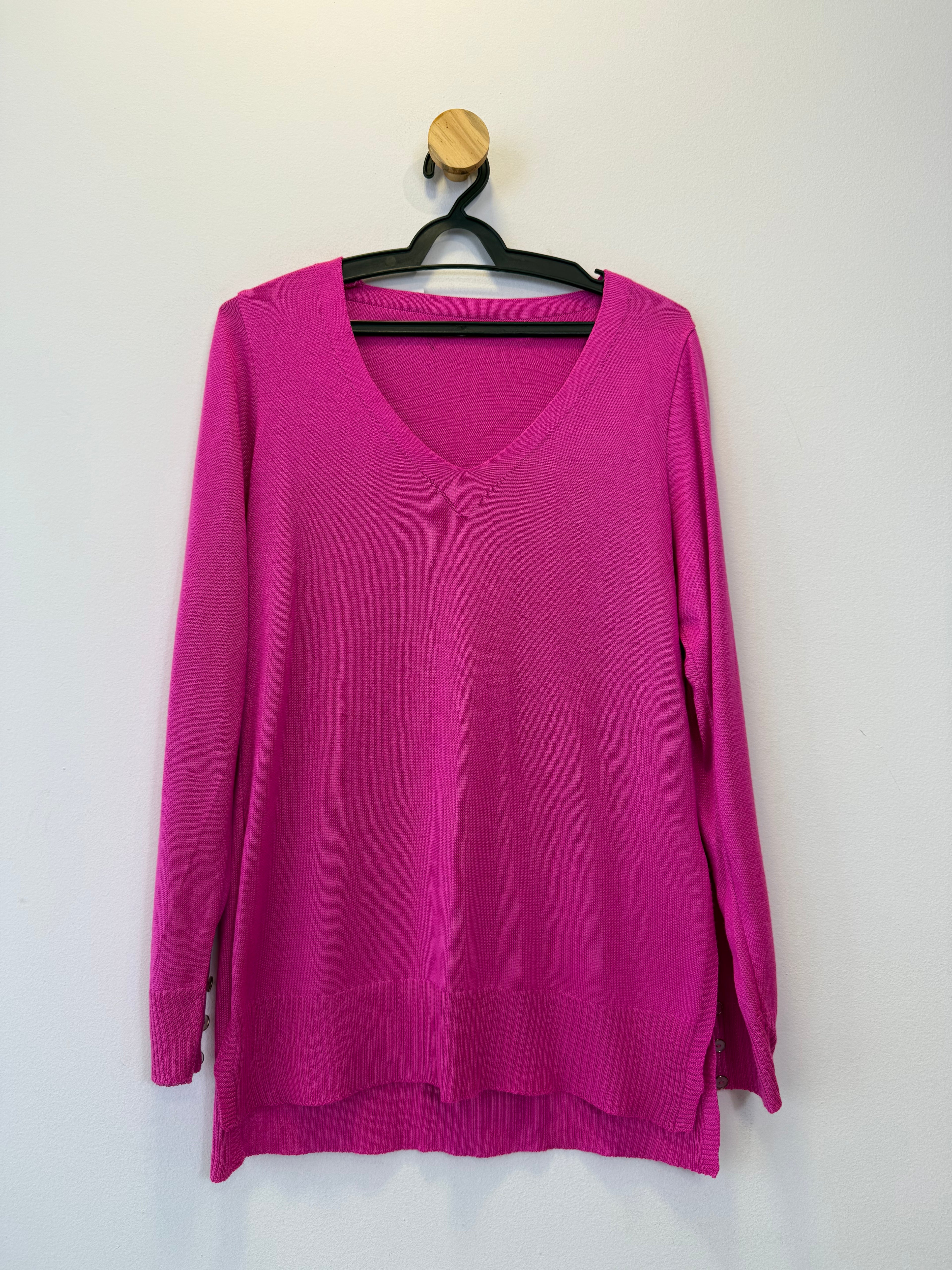 Blusa Tricot Rosa Fucsia