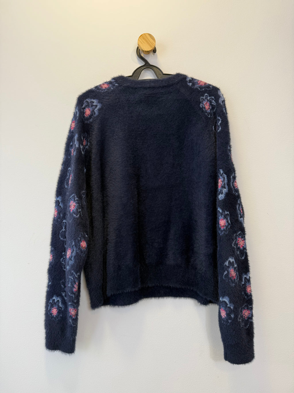 Suéter Tricot Azul Floral