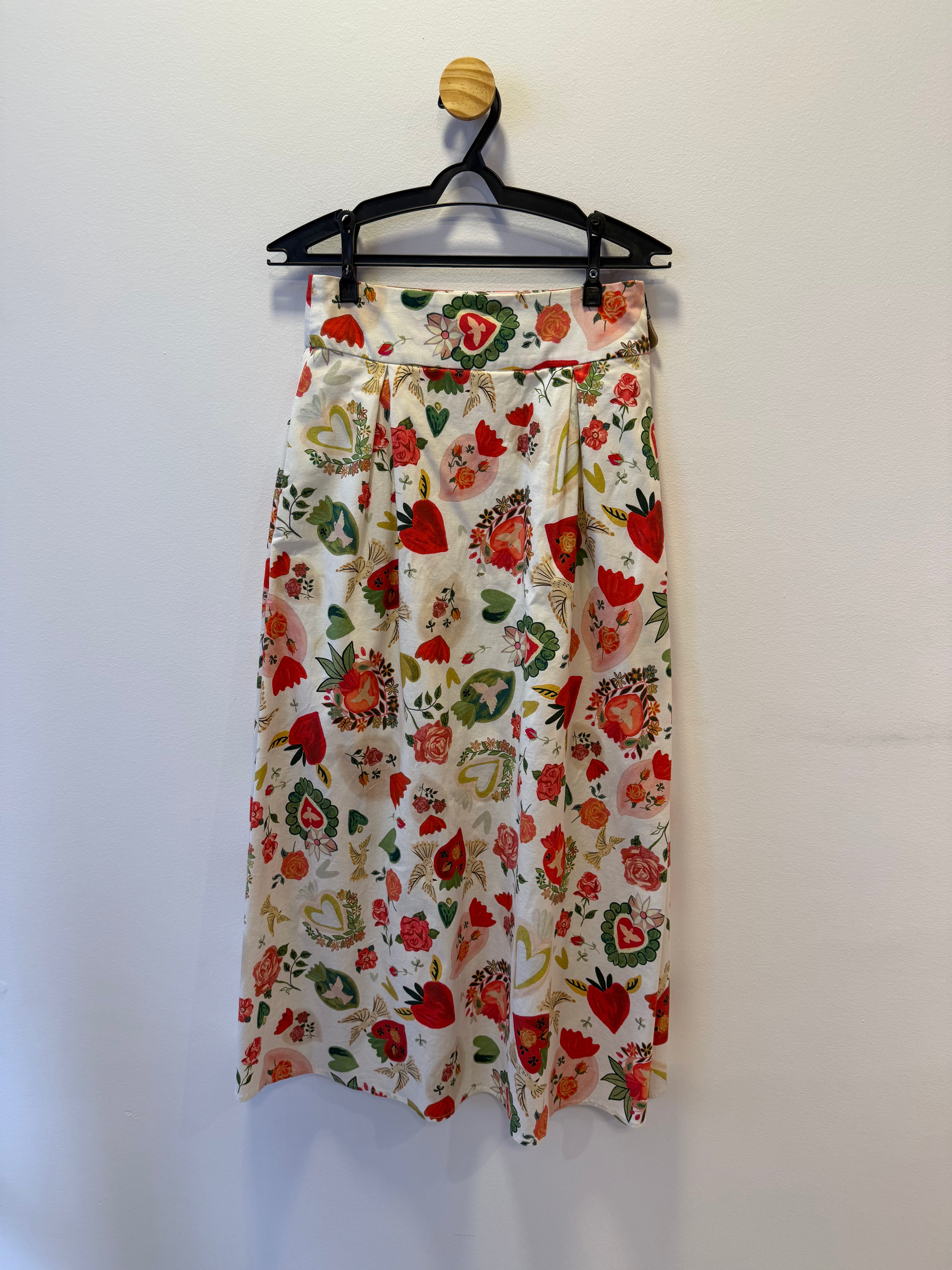 Saia Branca Estampada