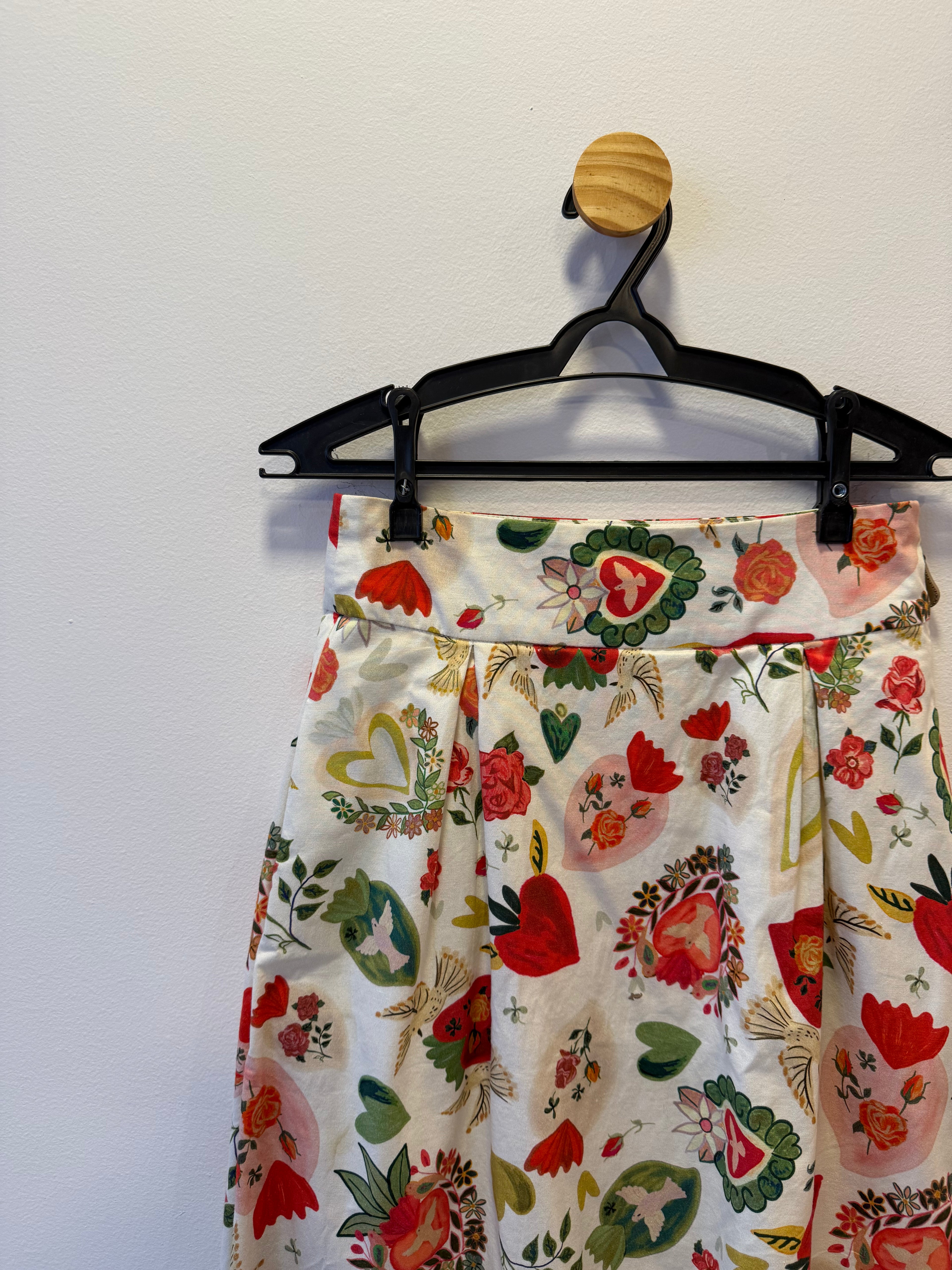 Saia Branca Estampada