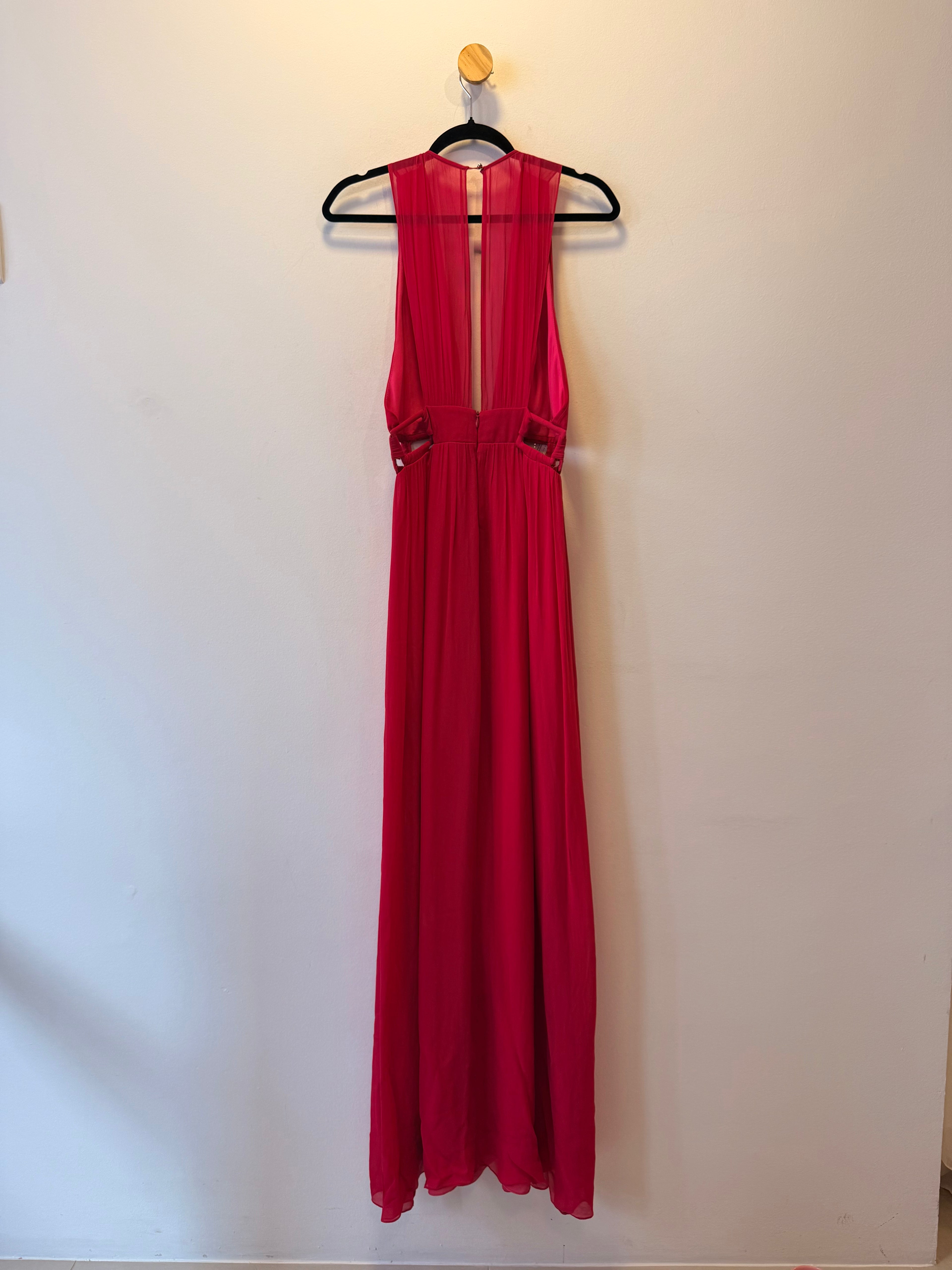 Vestido Longo de Seda Rosa