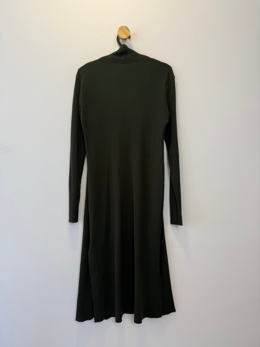 Cardigan Tricot Alongado Verde Militar