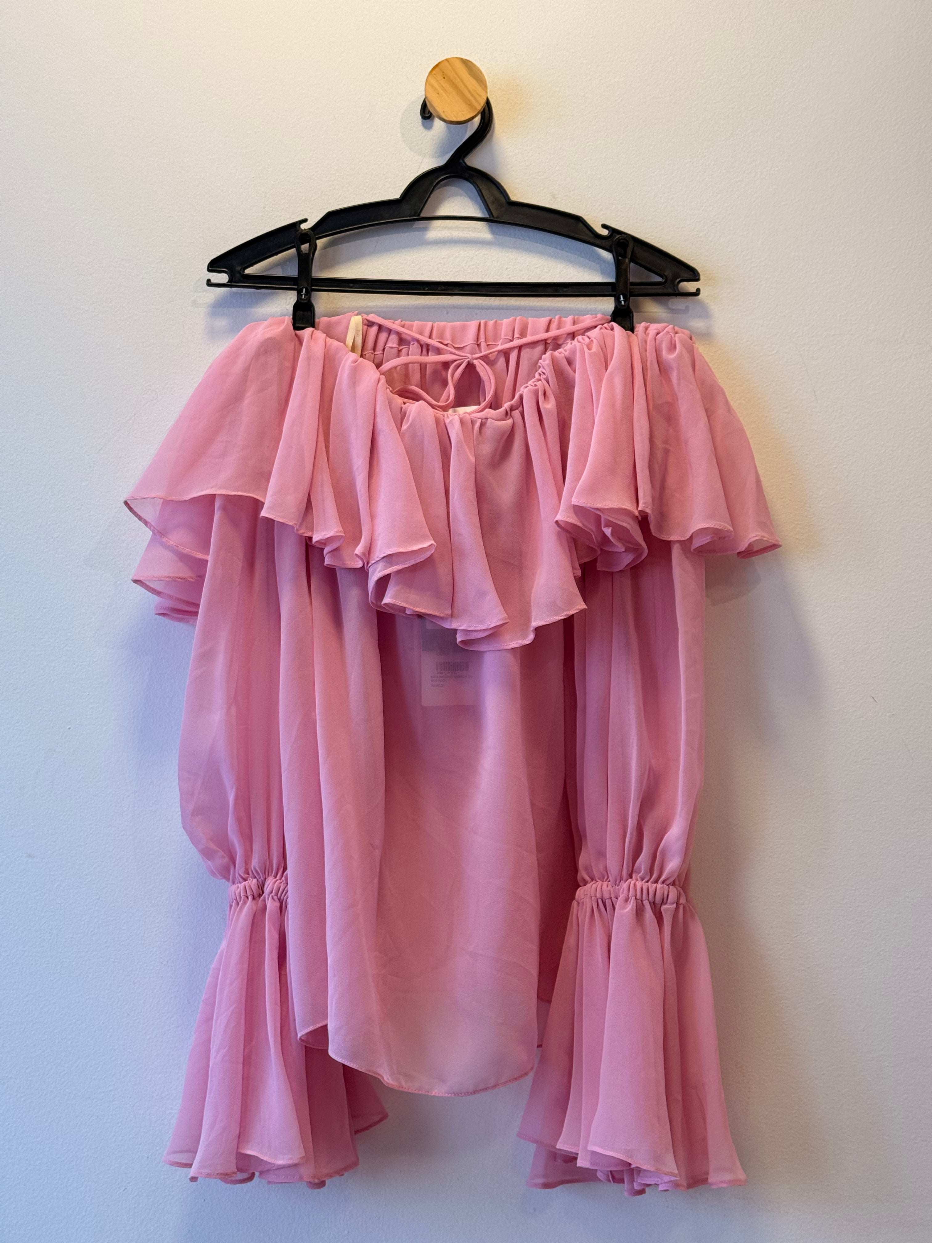 Blusa Rosa Ombro a Ombro Fluida