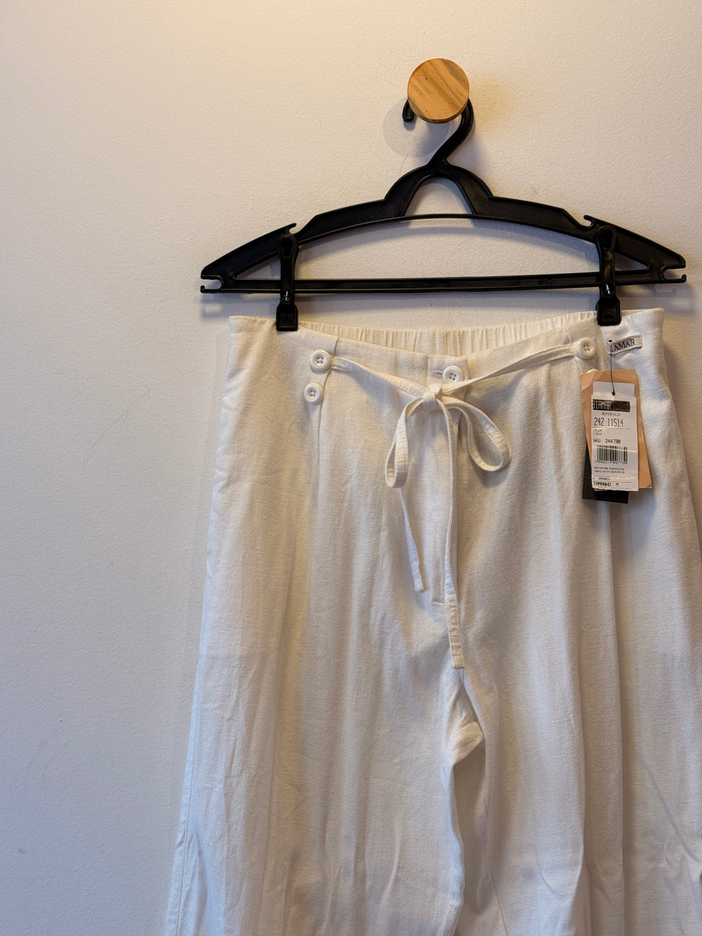 Calça Off White Casual com Cordão