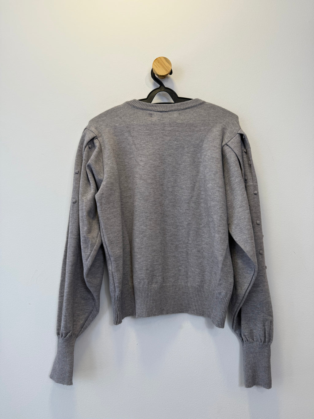 Suéter Tricot Bolinhas Cinza