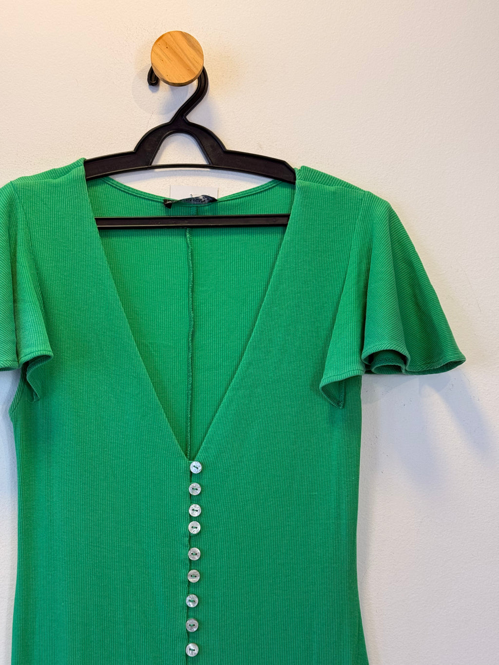 Vestido em Malha Verde Zara