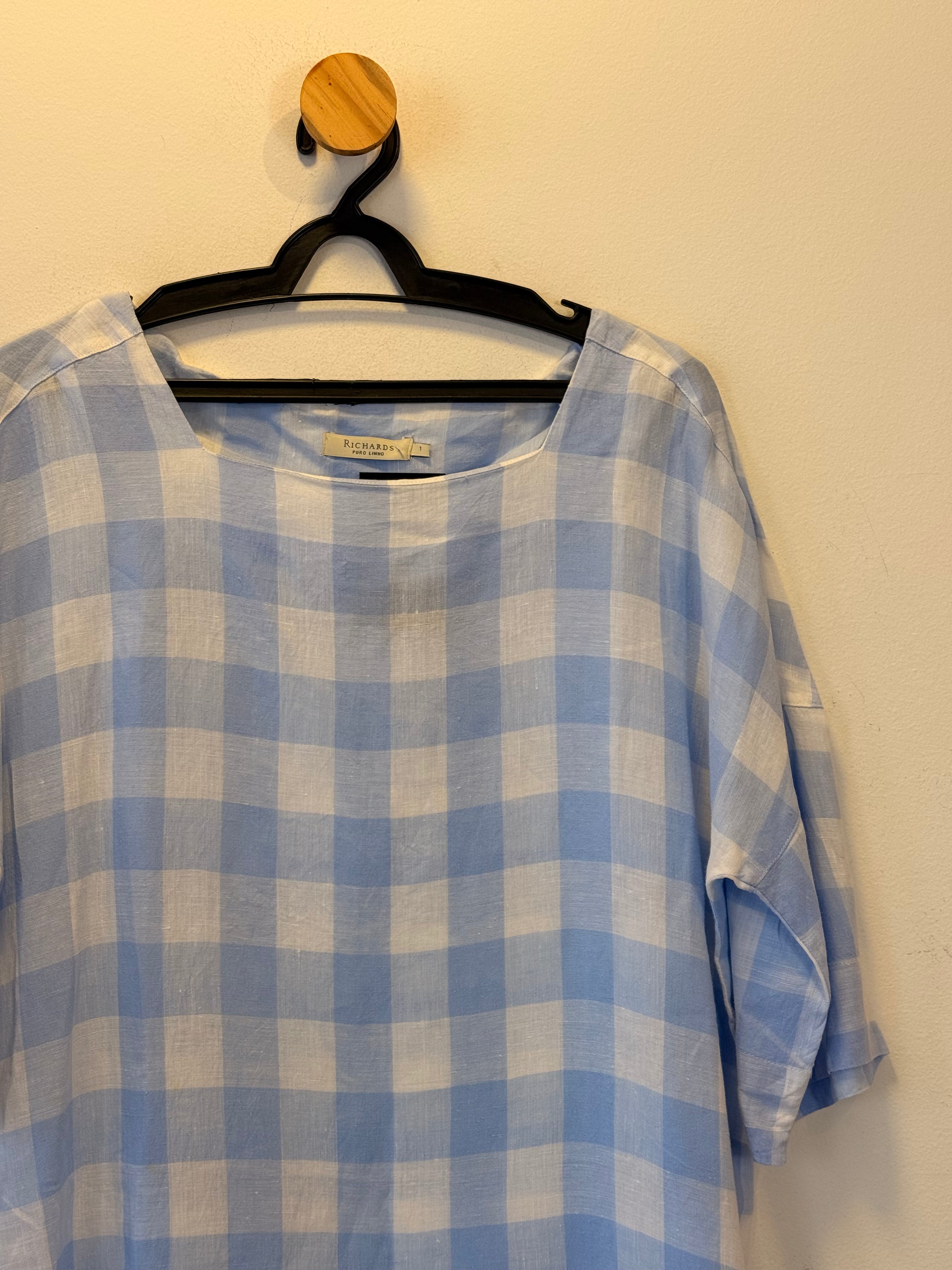 Blusa Xadrez Azul Richards