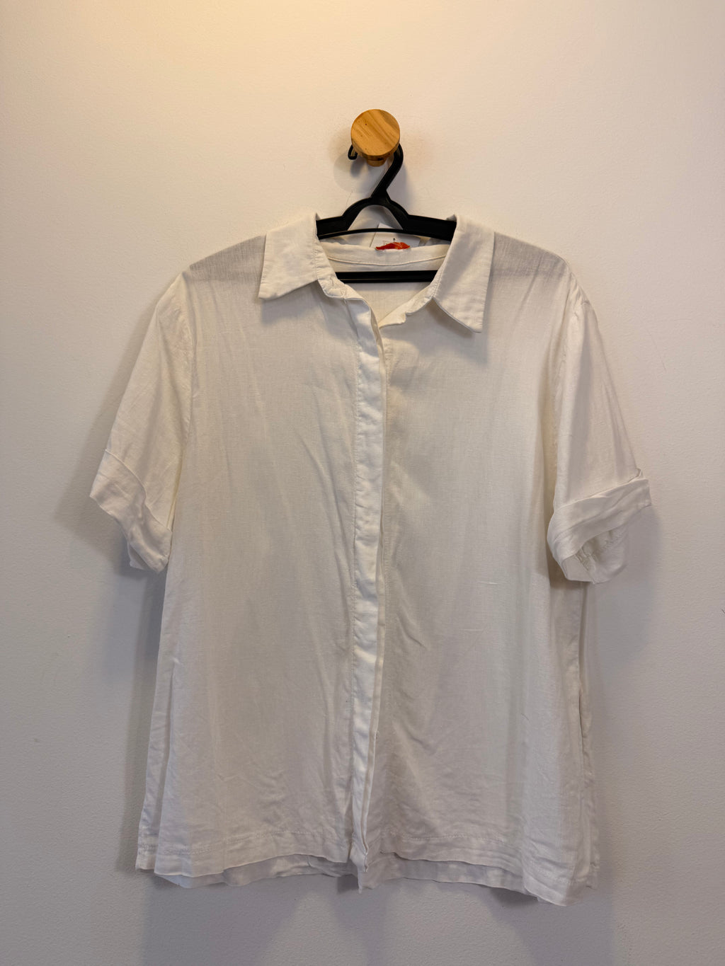 Camisa Branca de Linho Manga Curta