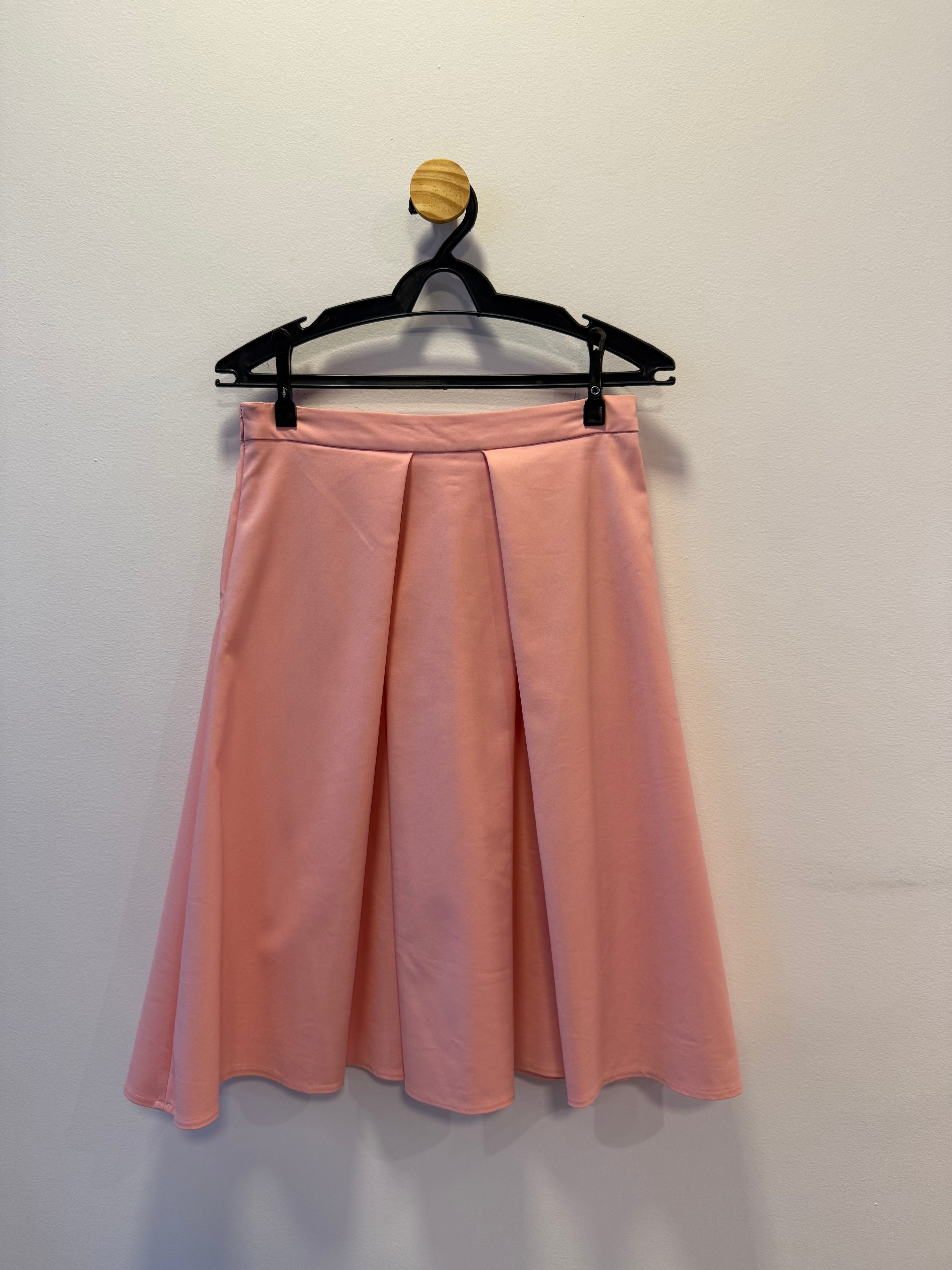 Saia Midi Pregueada Rosa