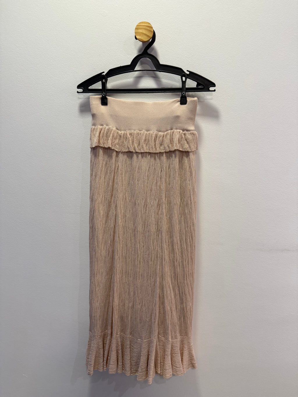 Saia Longa Nude Babados