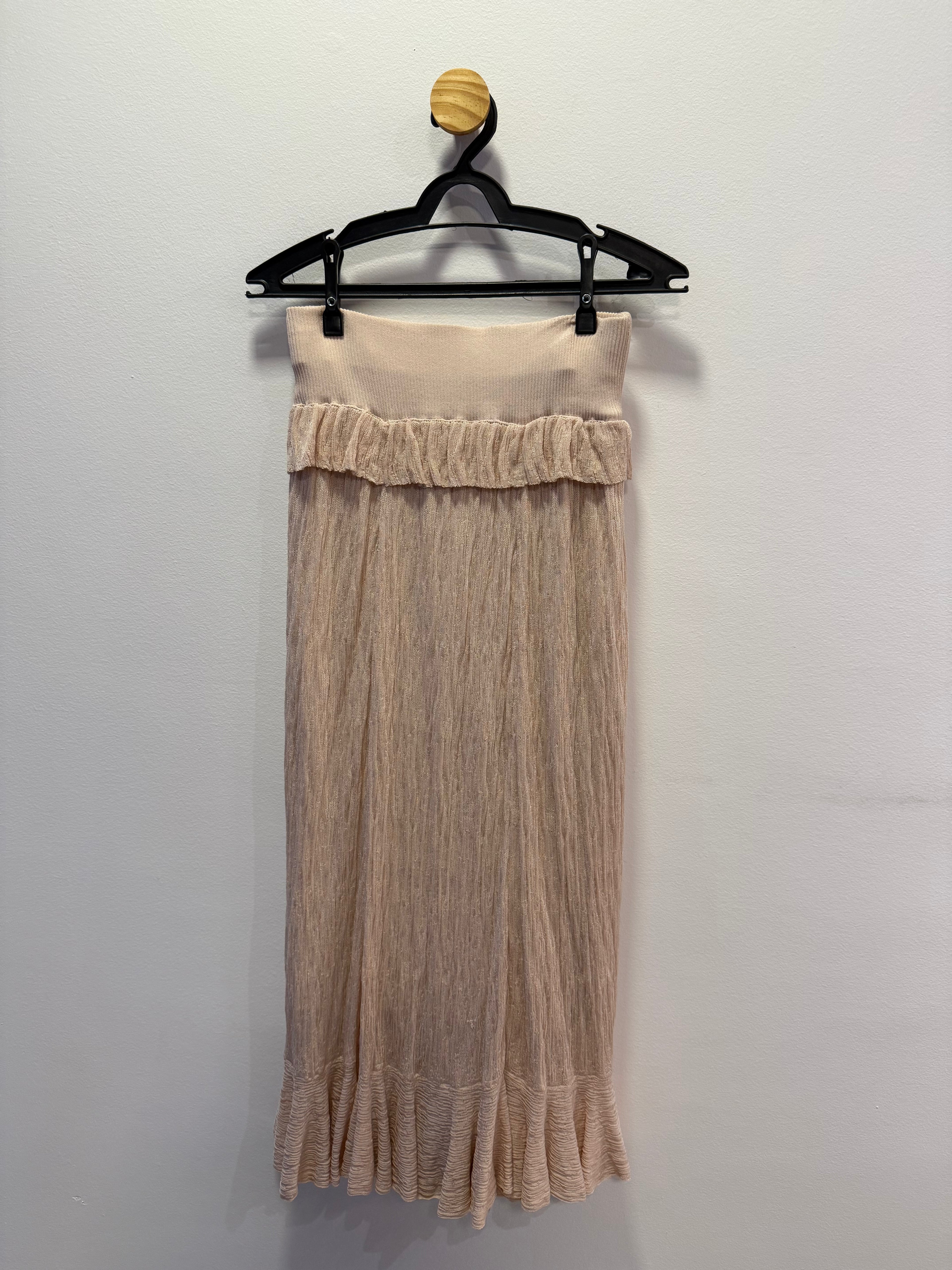 Saia Longa Nude Babados