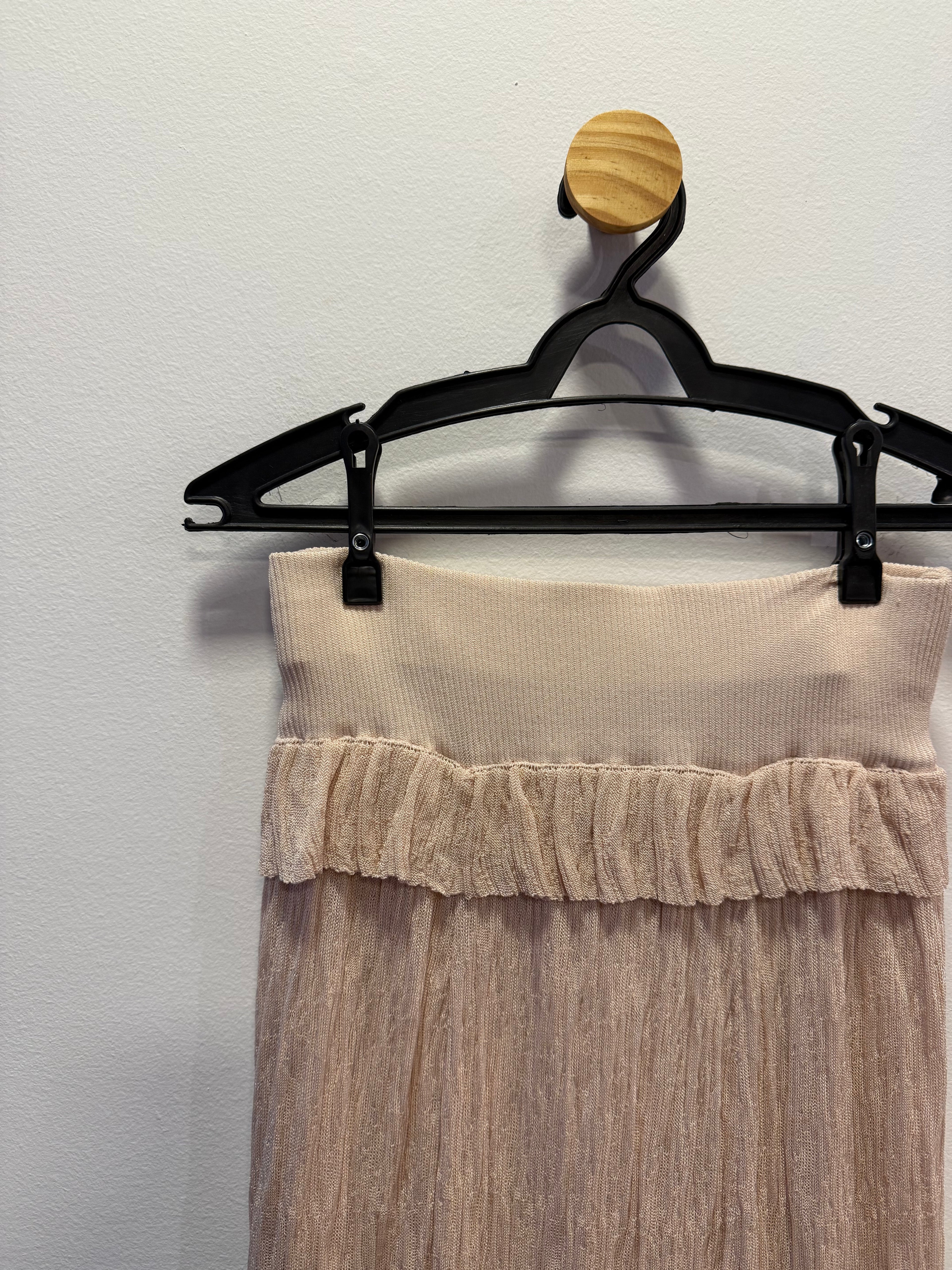 Saia Longa Nude Babados
