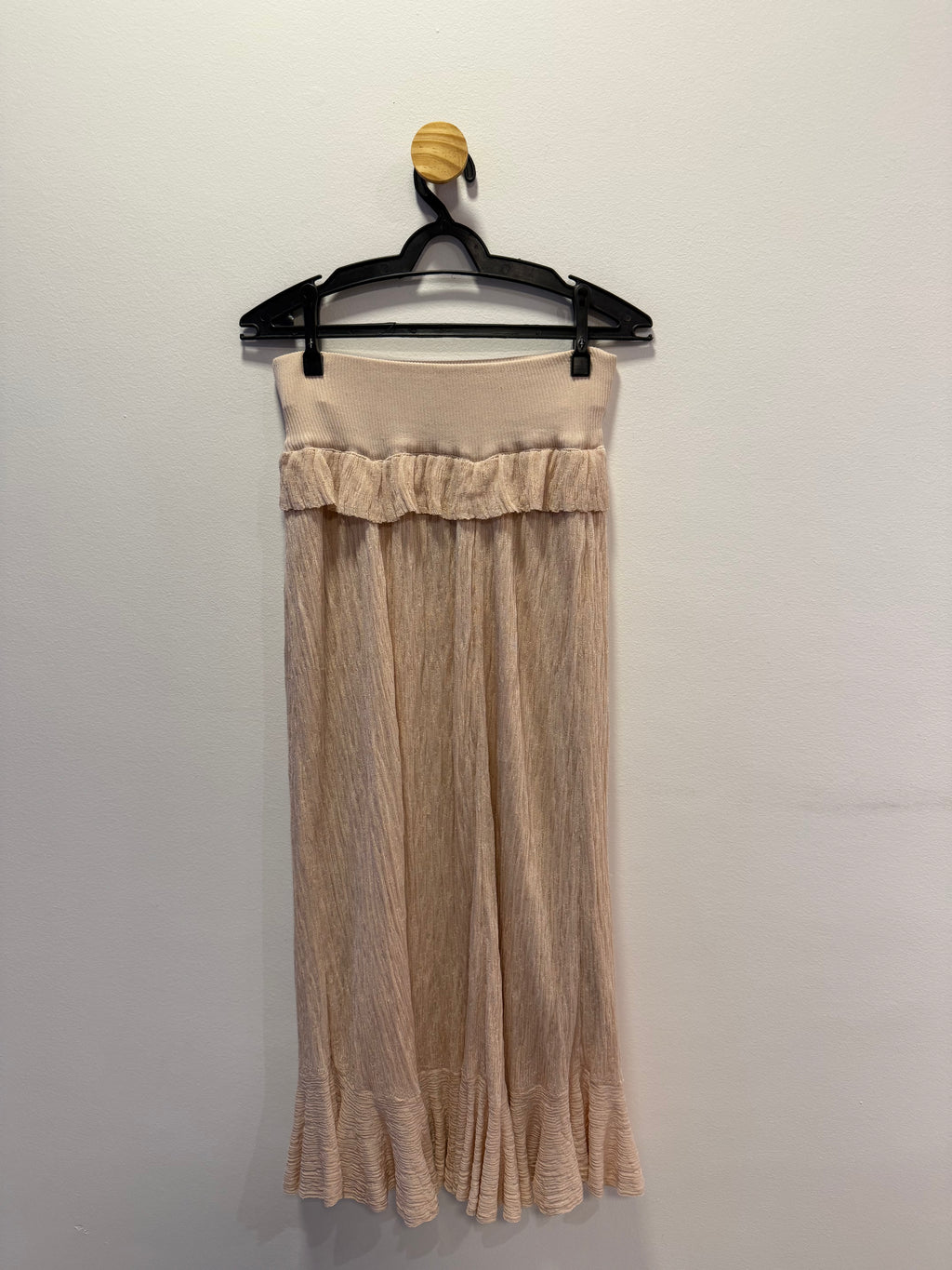 Saia Longa Nude Babados
