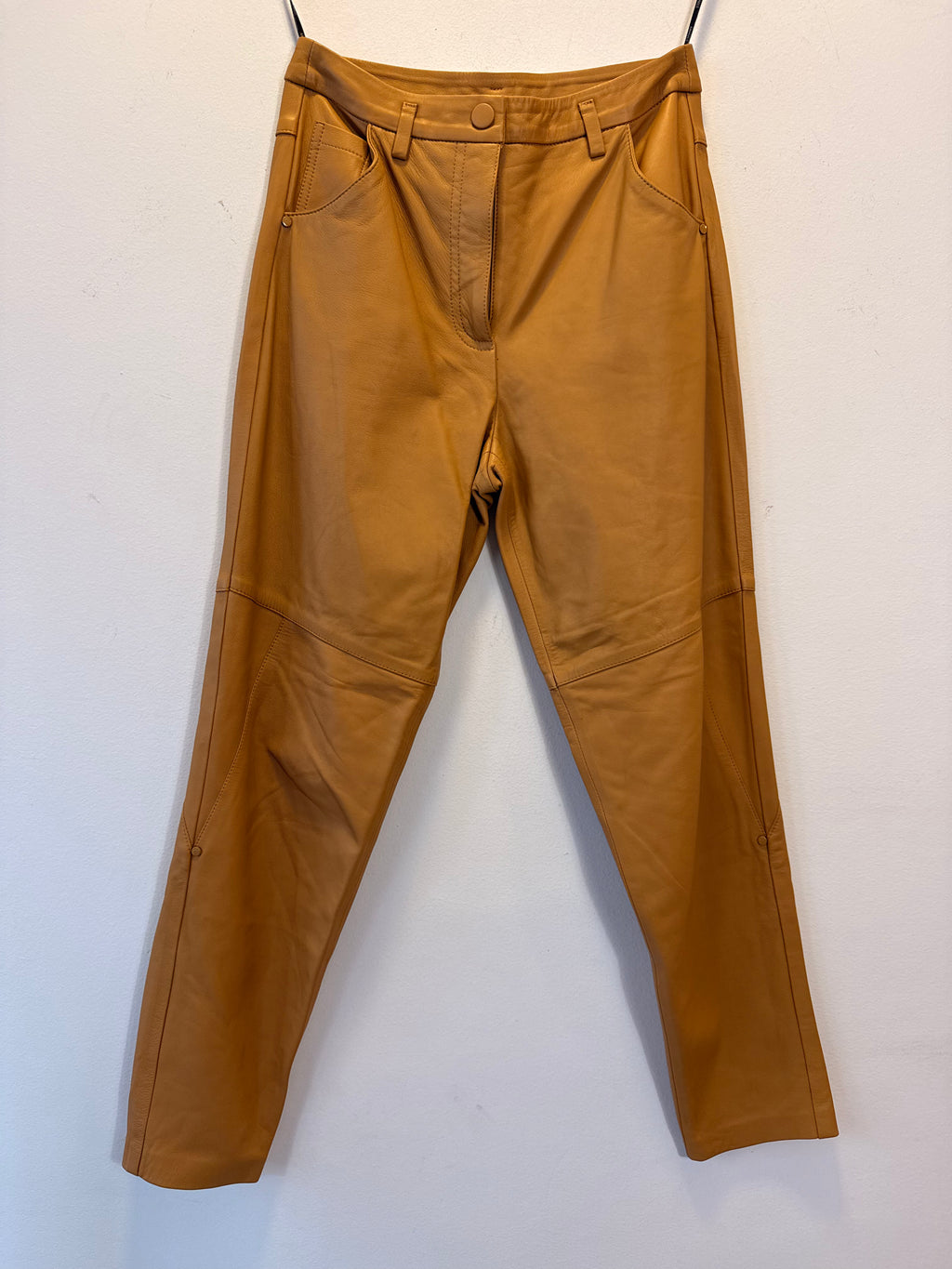 Calça de Couro Mostarda Animale