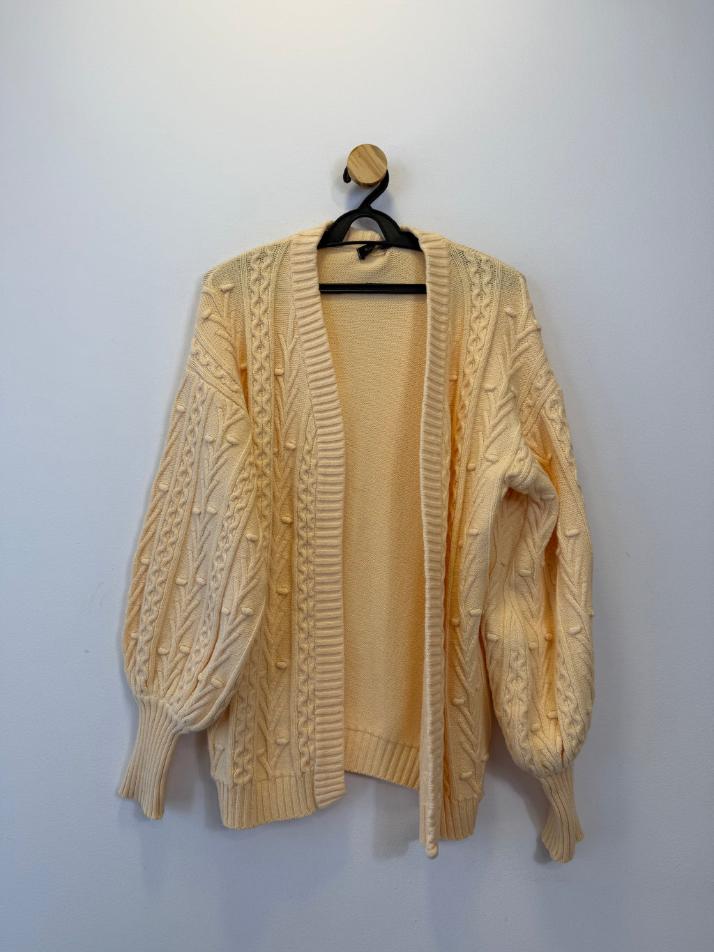 Cardigan Tricot Amarelo Pastel