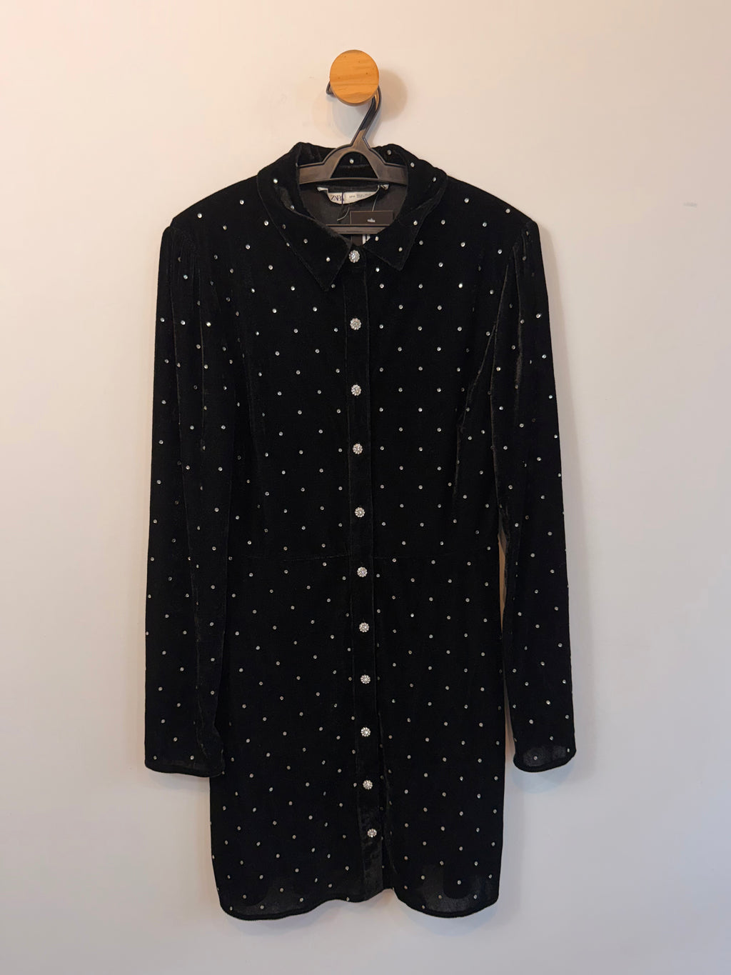 Vestido Veludo Preto Zara