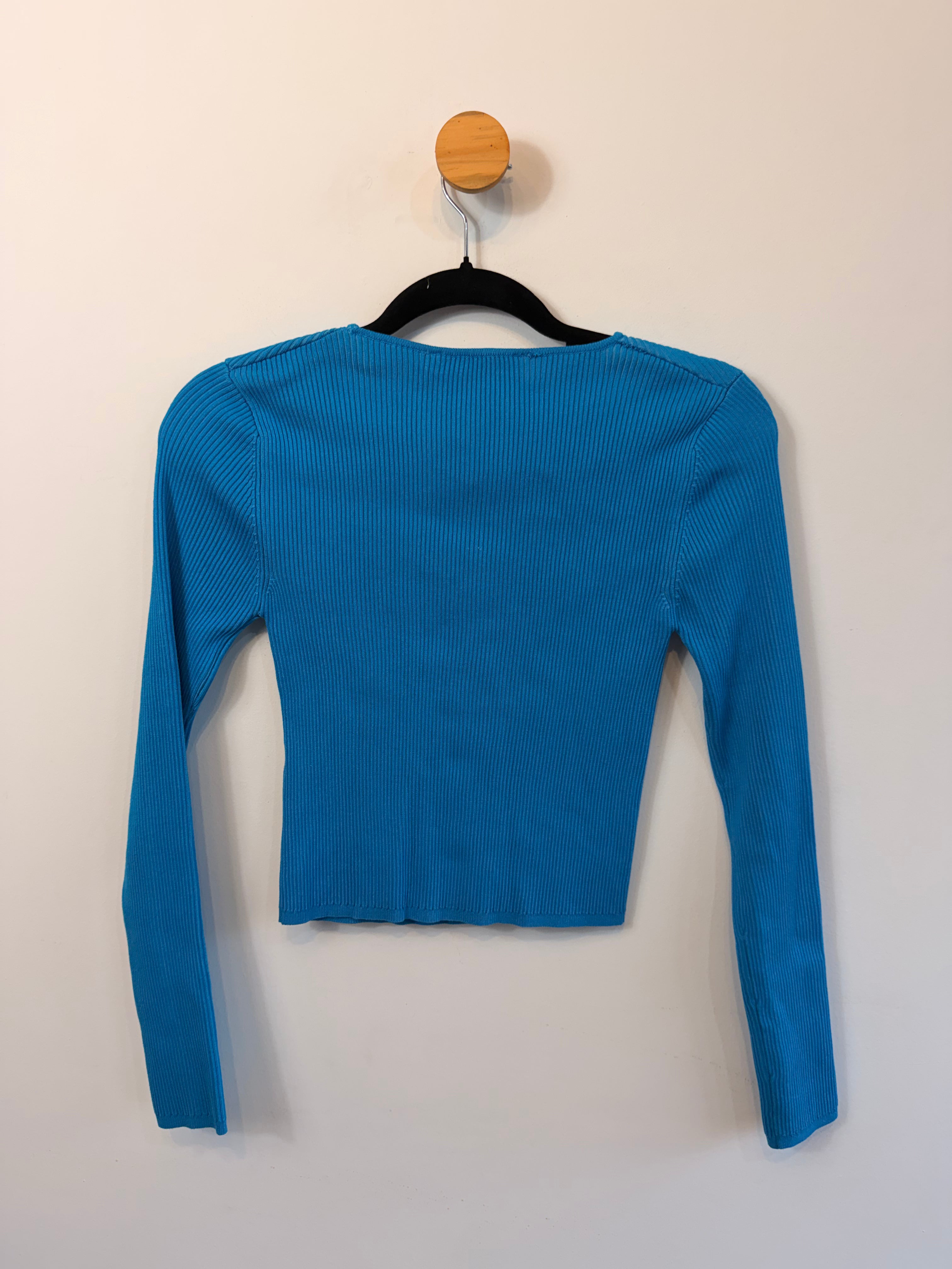 Blusa Manga Longa Azul Zara