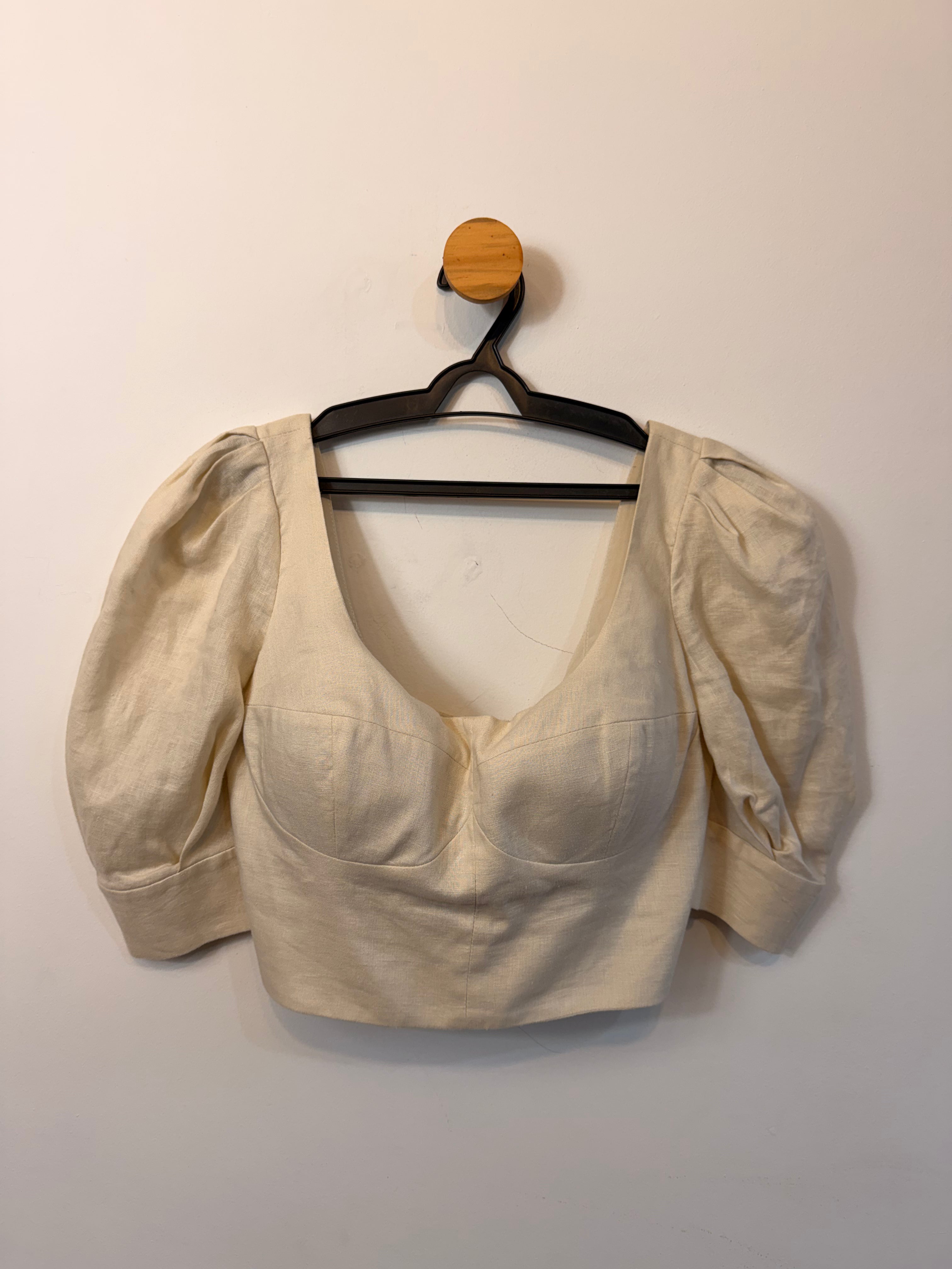 Blusa Manga Bufante Bege