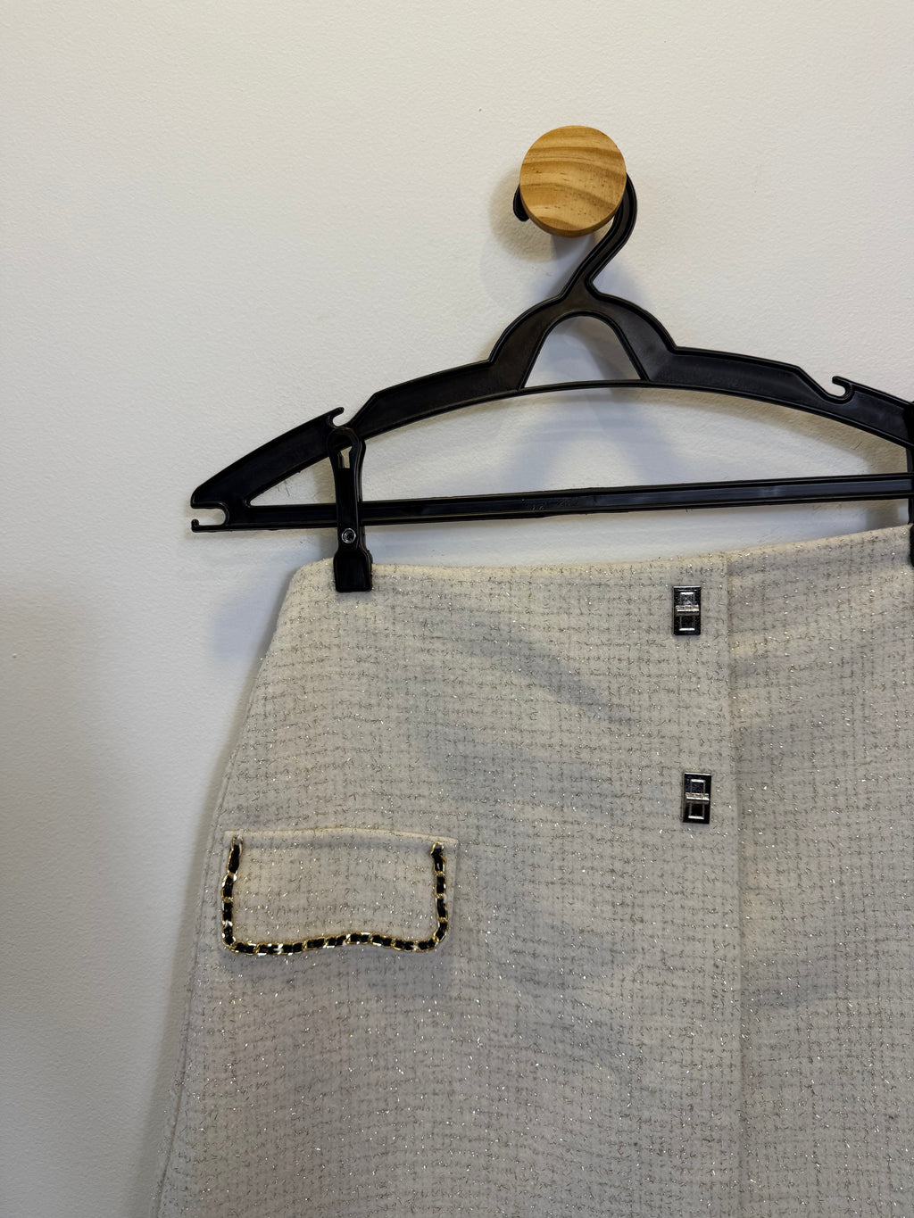 Saia Tweed Off White Metalizado