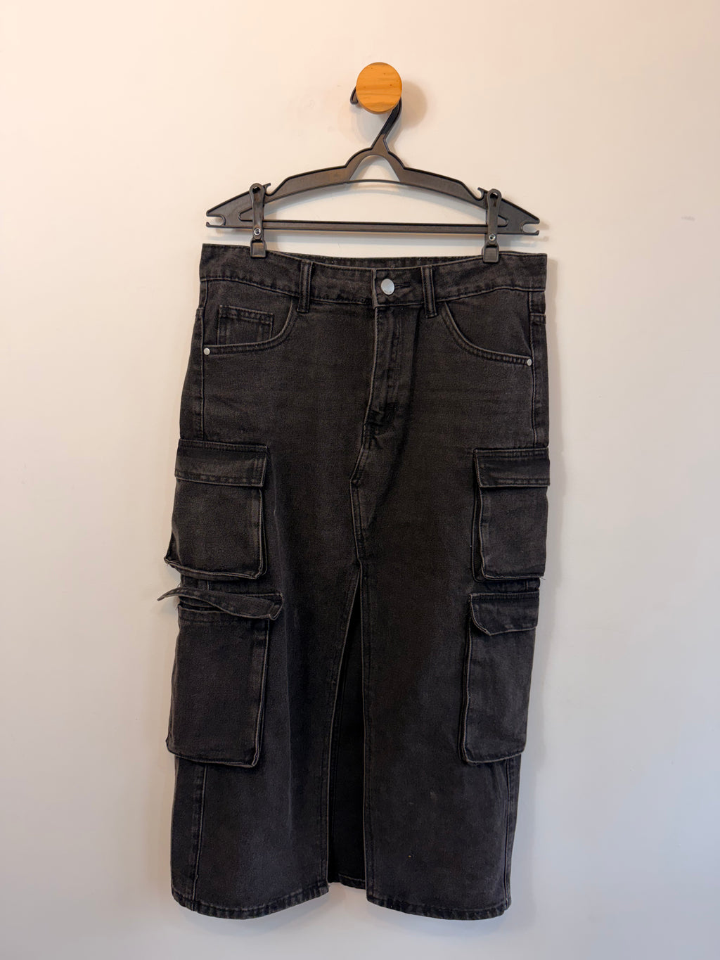 Saia Jeans Midi Preta