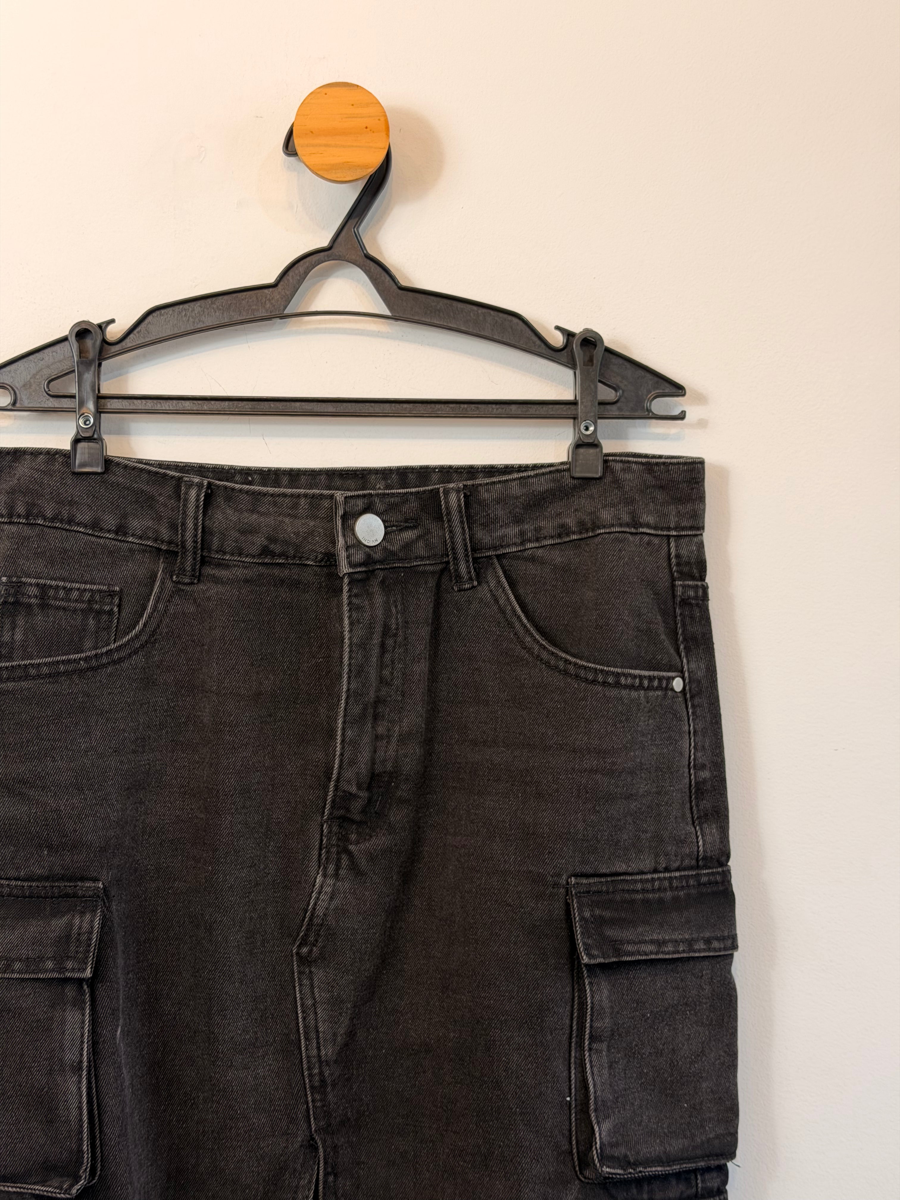 Saia Jeans Midi Preta