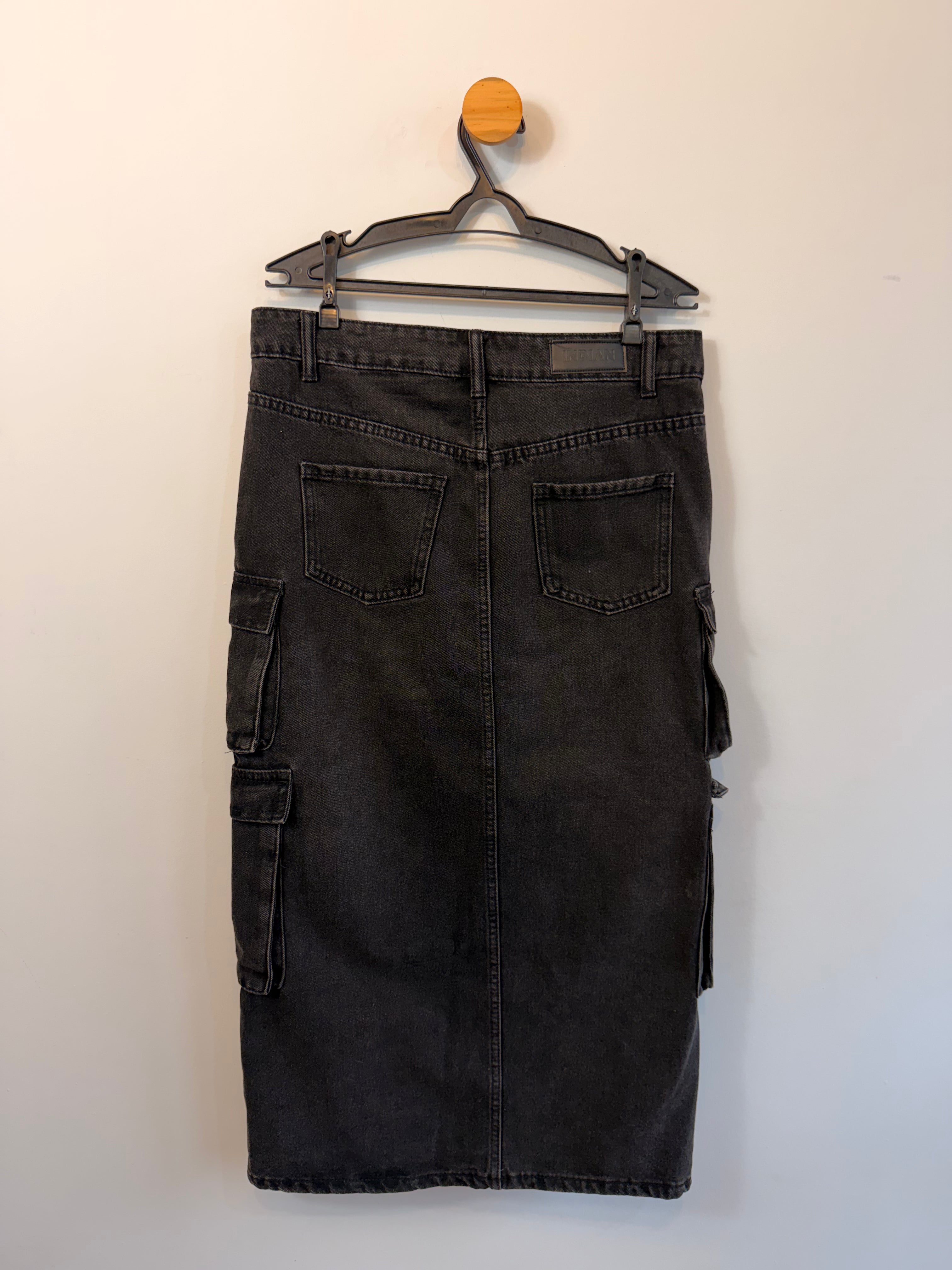 Saia Jeans Midi Preta