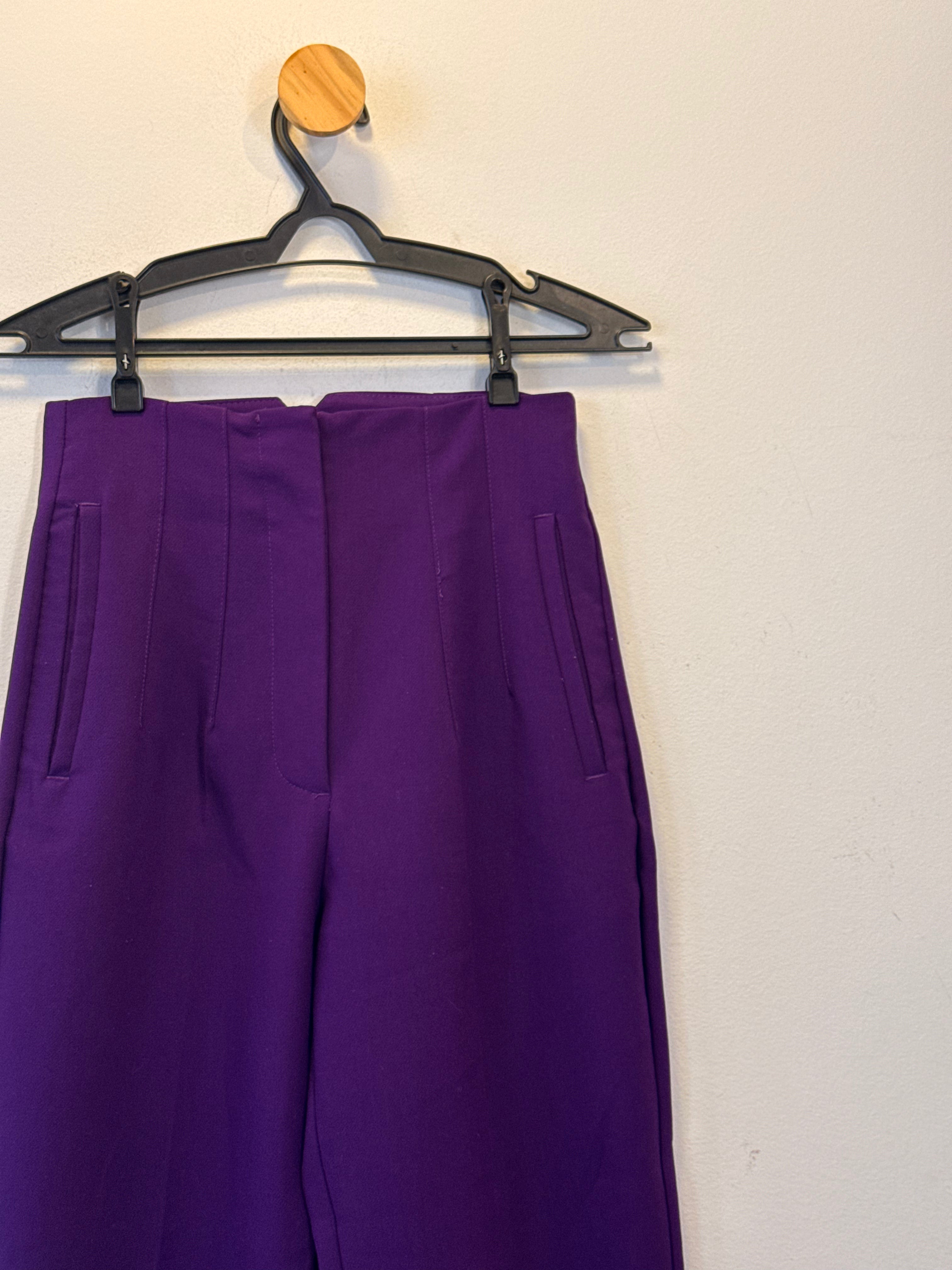 Calça Alfaiataria Roxa Zara