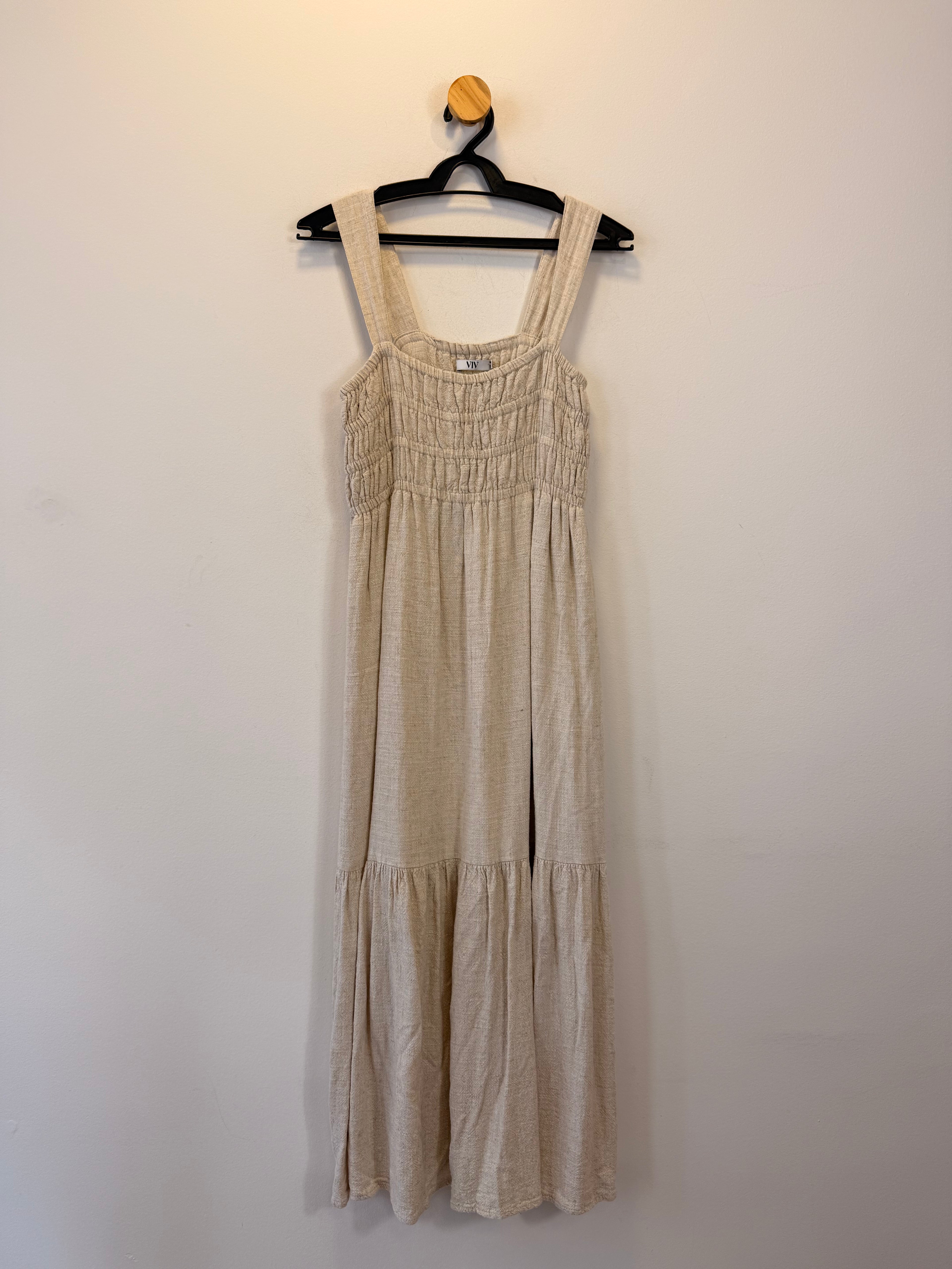 Vestido Bege Linho
