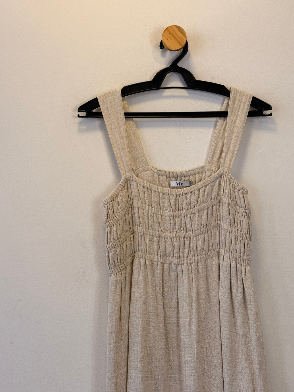 Vestido Bege Linho