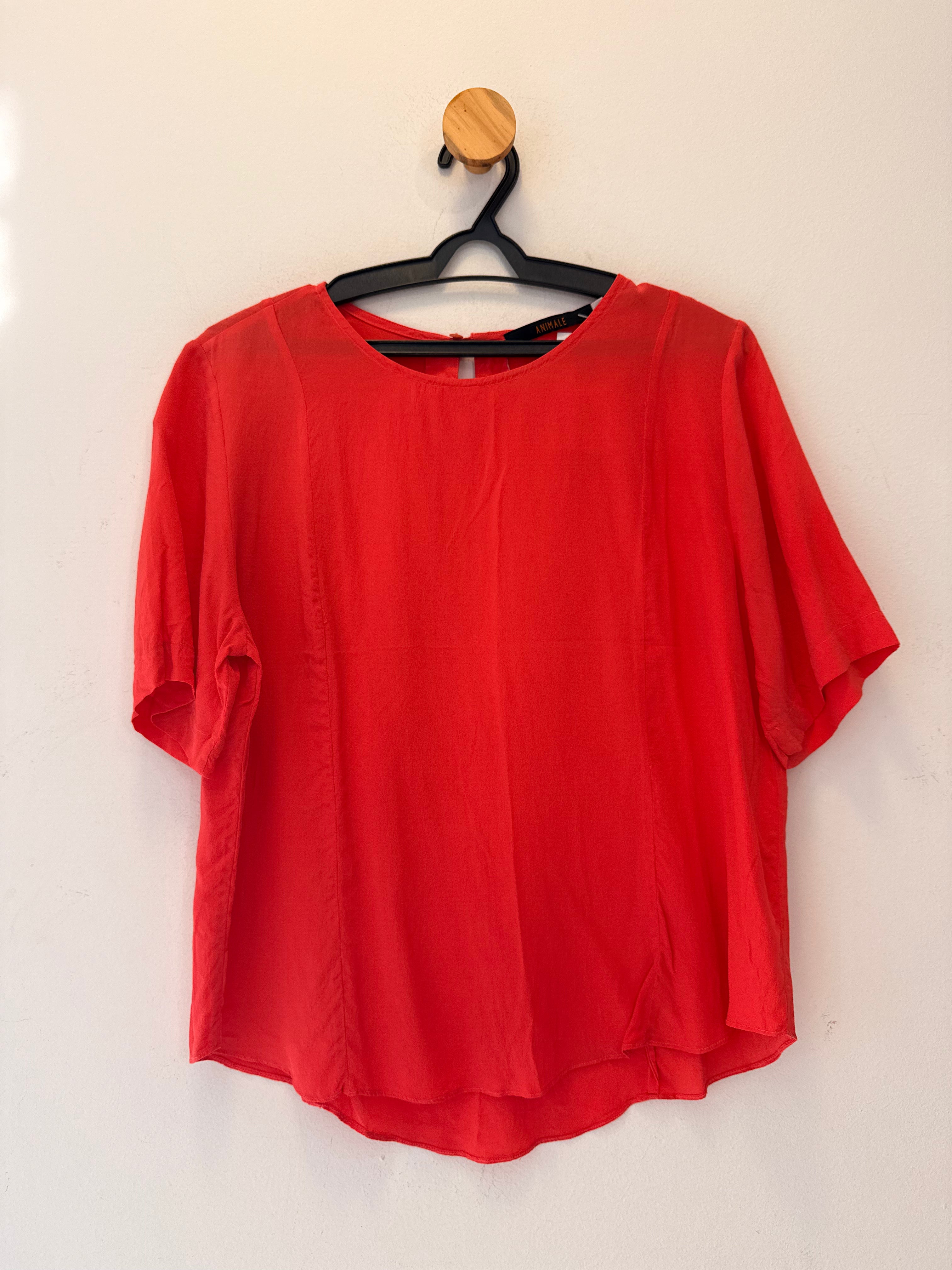 Blusa Vermelha em Seda Animale