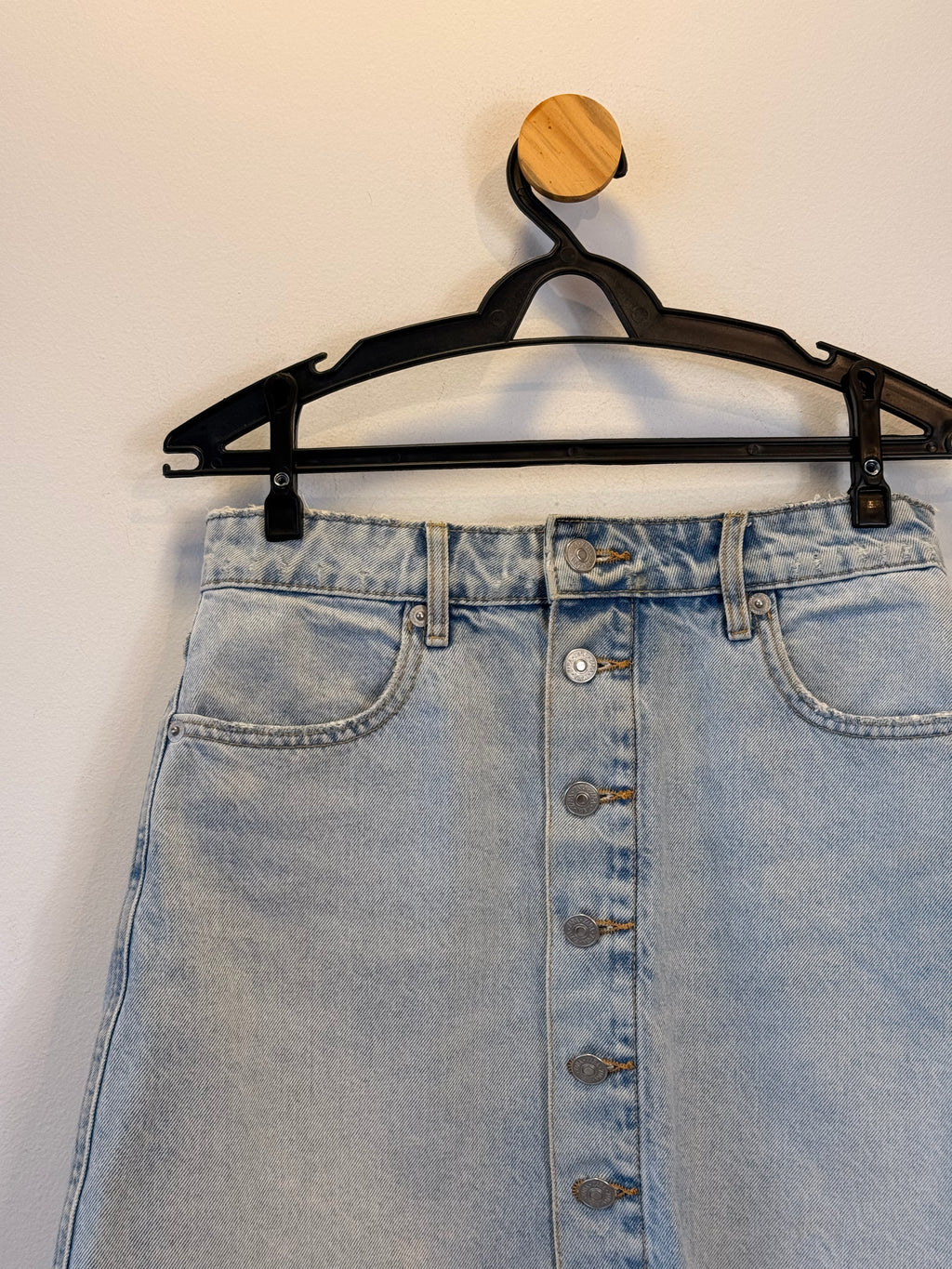 Saia Jeans com Botões Frontais Zara