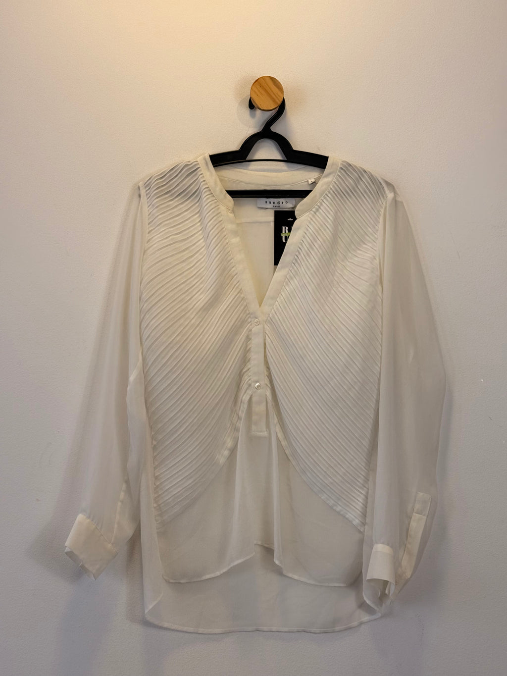 Camisa Branca Drapeada Sandro Paris