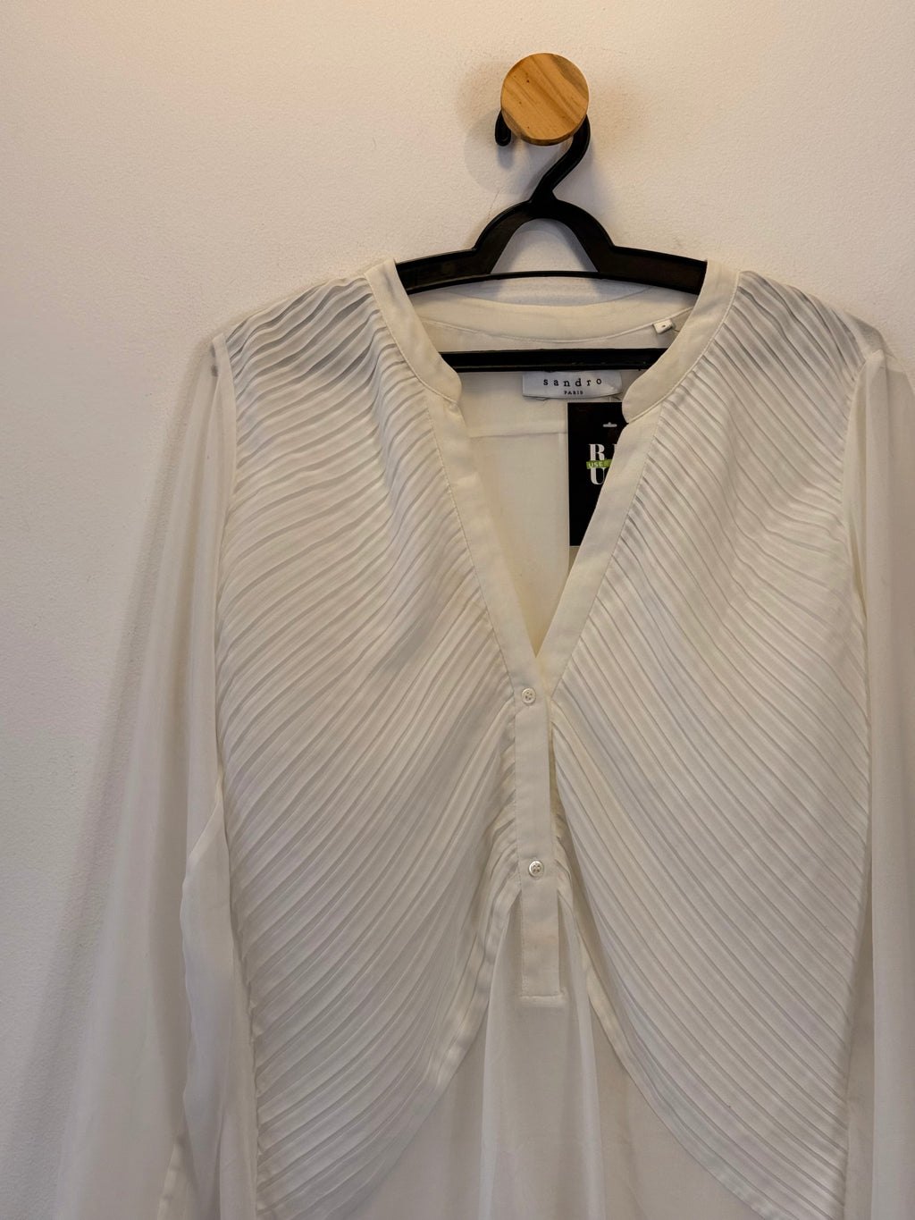 Camisa Branca Drapeada Sandro Paris