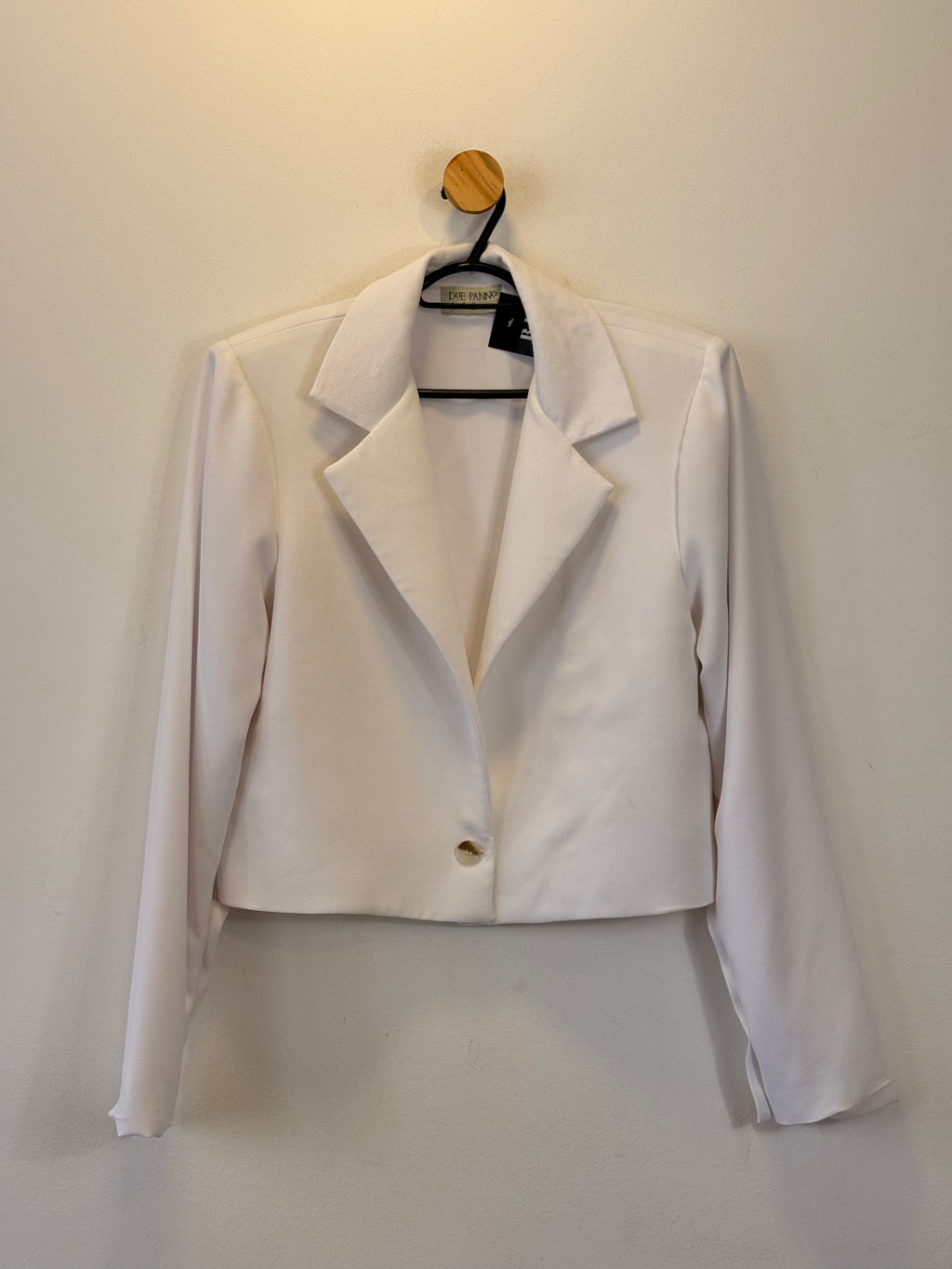Blazer Cropped Branco Due Panno
