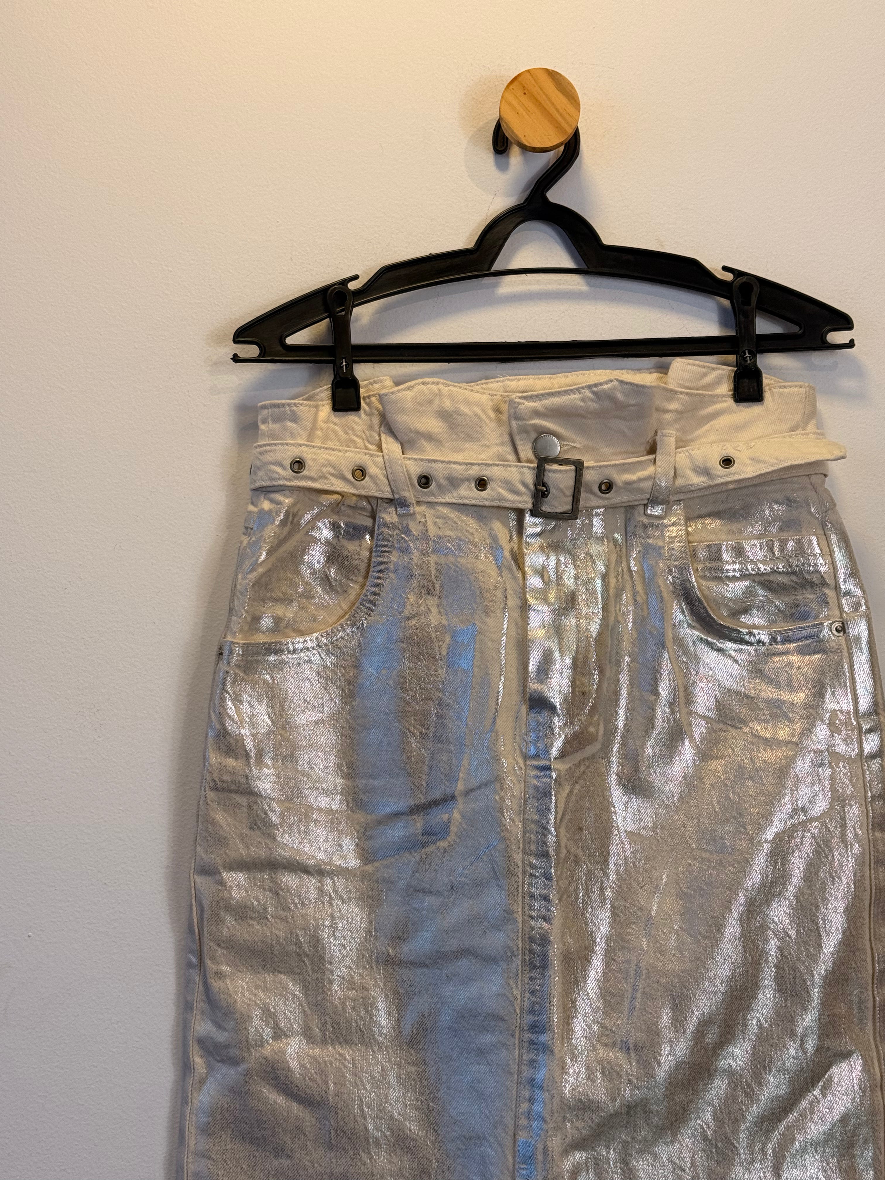 Calça Jeans Prata Zara